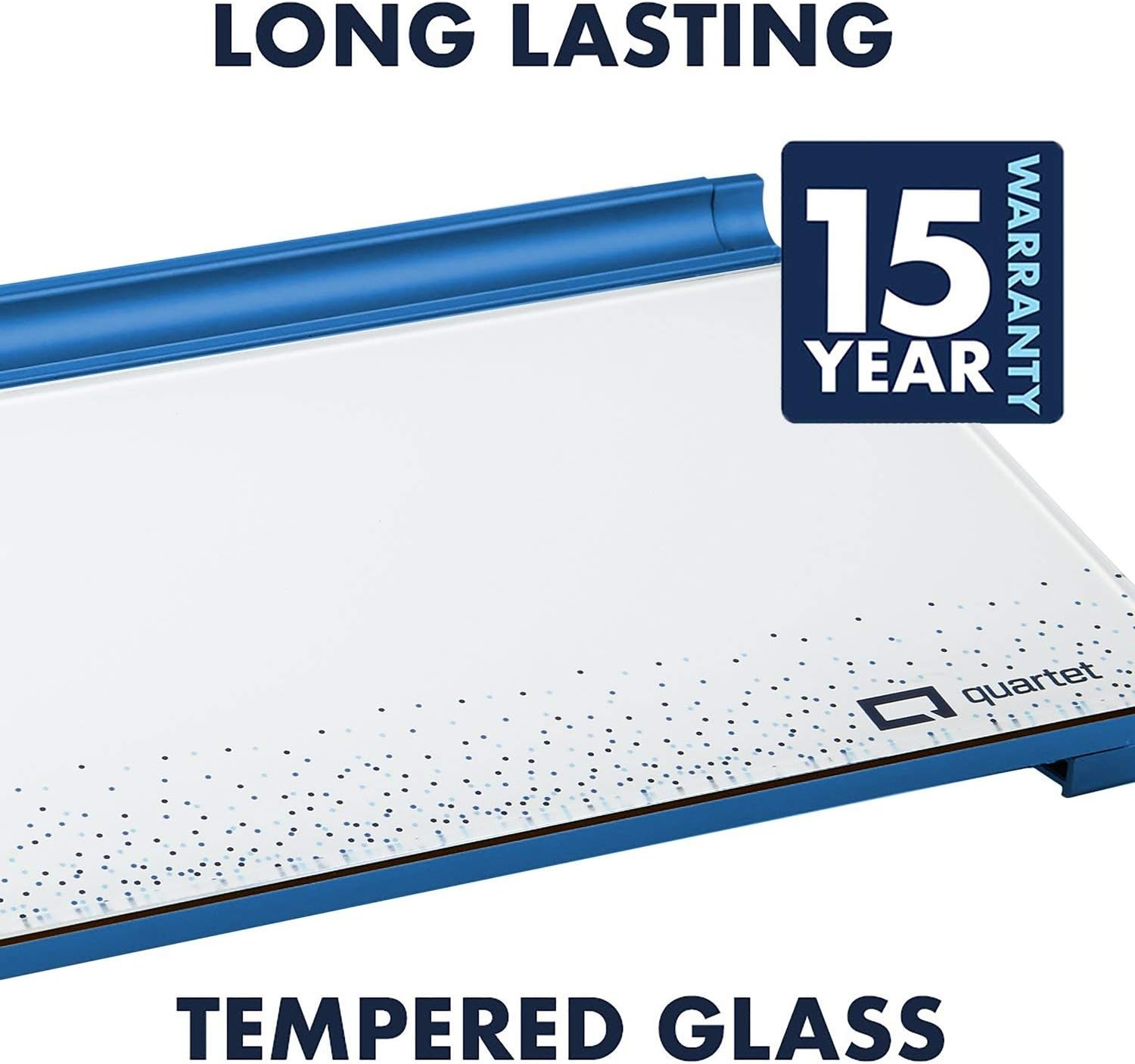image:imageQuartet Glass Dry Erase White Board Desktop Computer Pad for Notetaking 18 x 6 Whiteboard Clean Erase Surface with Storage 1 Dry Erase Marker White Surface GDP186Dot