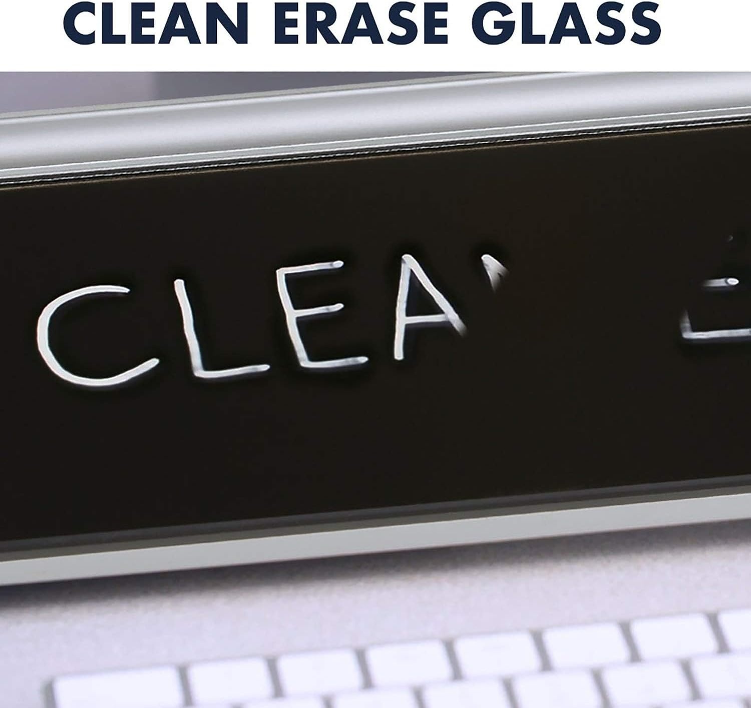 image:imageQuartet Glass Dry Erase White Board Desktop Computer Pad for Notetaking 18 x 6 Whiteboard Clean Erase Surface with Storage 1 Dry Erase Marker White Surface GDP186Black