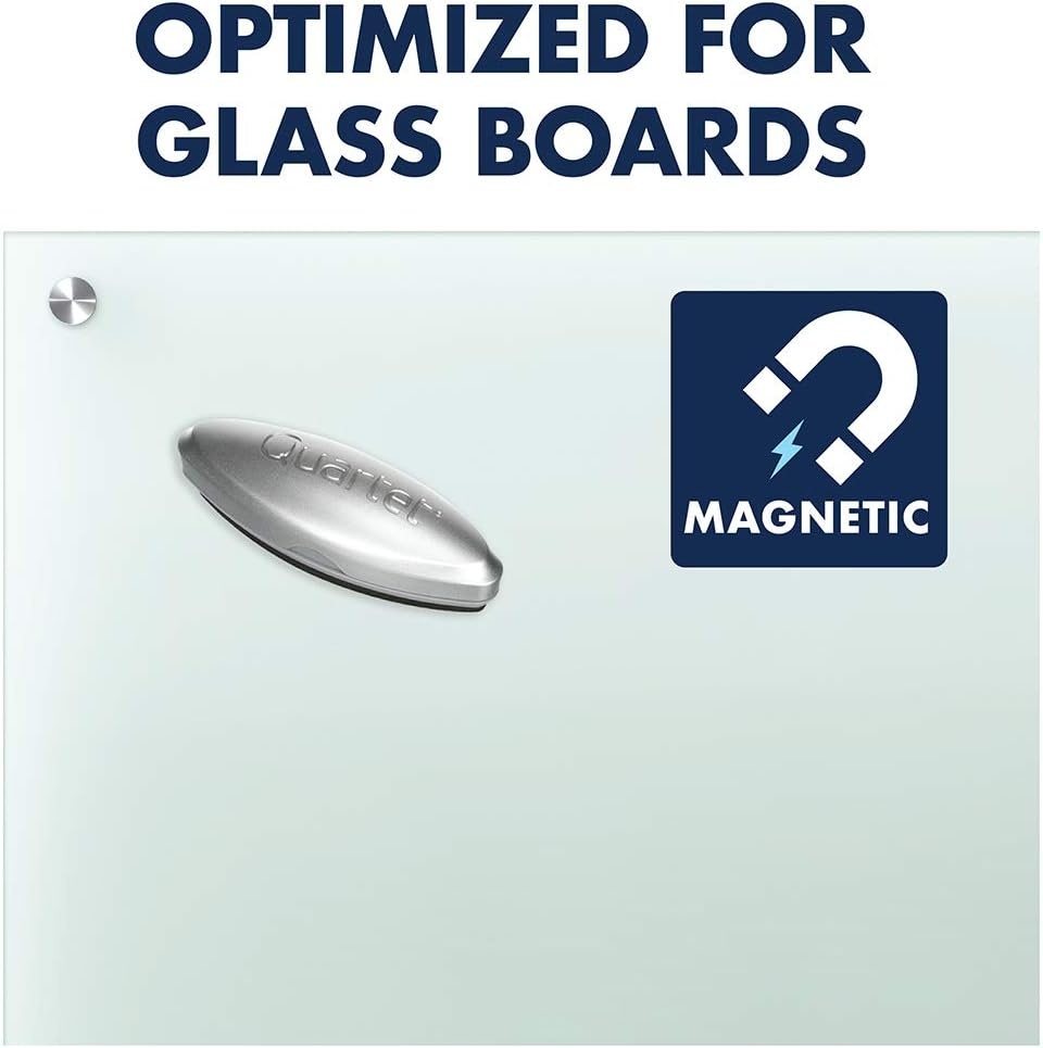 image:imageQuartet Glass Dry Erase White Board Eraser Magnetic Whiteboard Eraser Silver SFEB3Silver