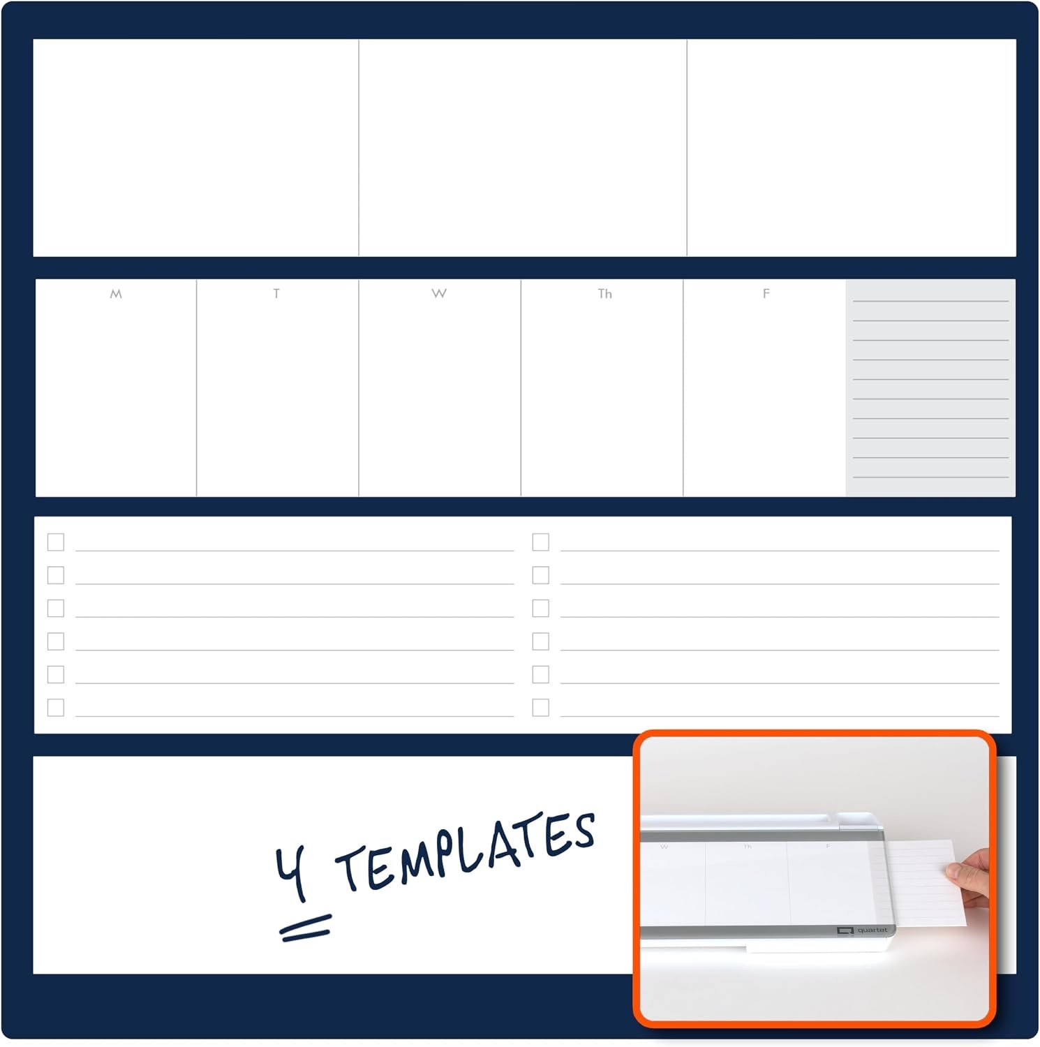 image:imageQuartet Glass Dry Erase White Board FlipTop Desktop Pad for Notetaking 18 x 6 Whiteboard with Storage Templates and Dry Erase Marker White Surface Q090F04R