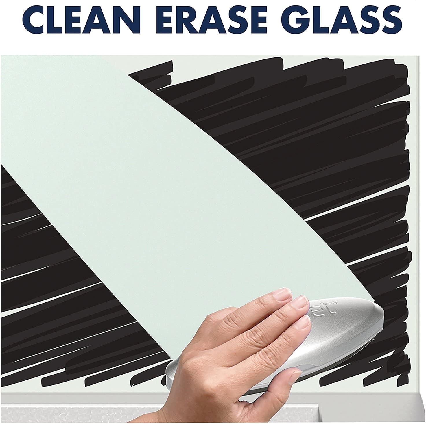 image:imageQuartet Glass Whiteboard Desktop Panel Magnetic 17 x 23 Dry Erase Surface Includes Accessory Trays 1 Marker and 2 HighPower Magnets White GDP1723W
