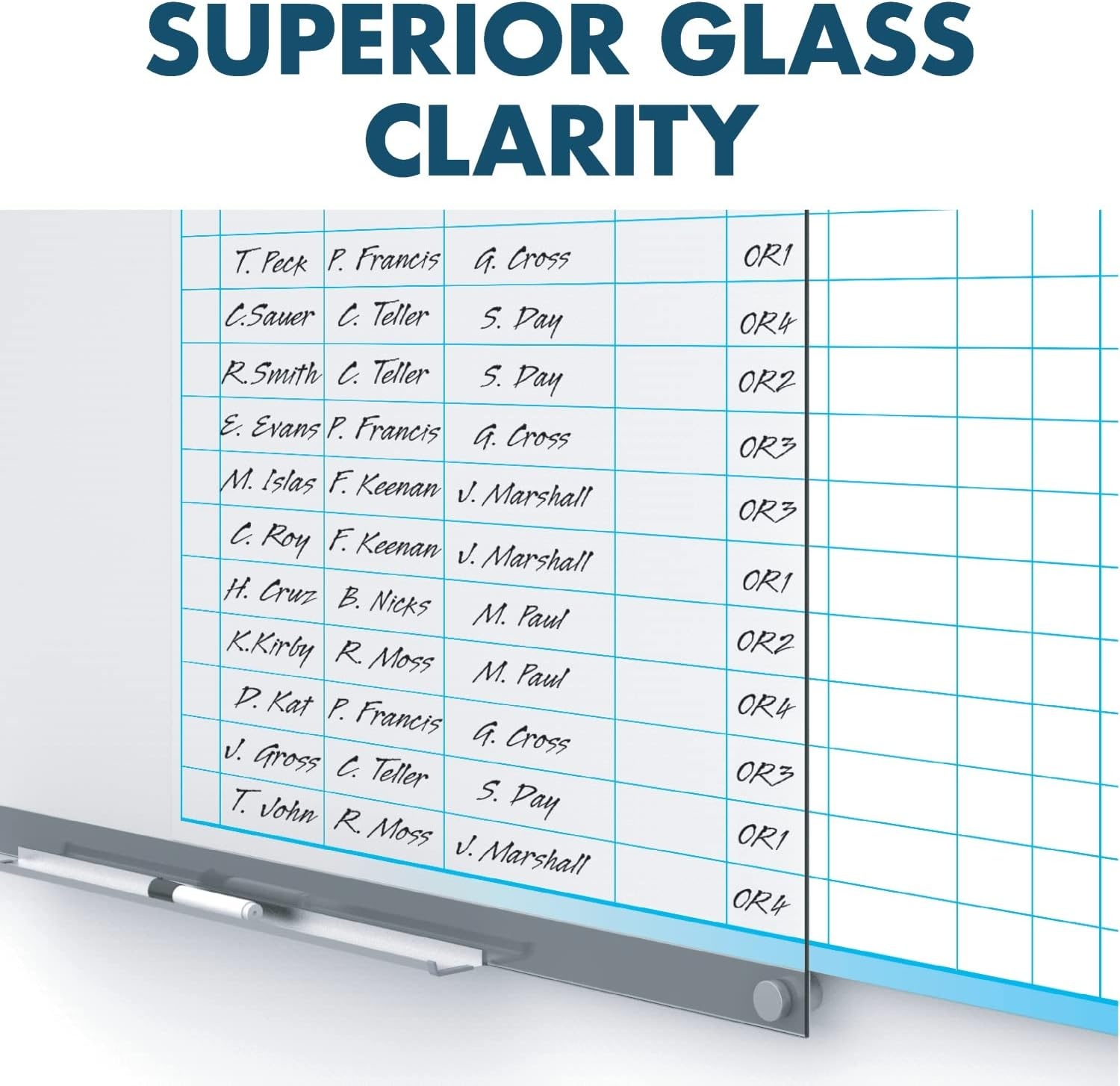 image:imageQuartet Glass Whiteboard Magnetic Dry Erase Board 3 x 2 with Customizable Templates White Dry Erase Surface Infinity GI362448W x 36H