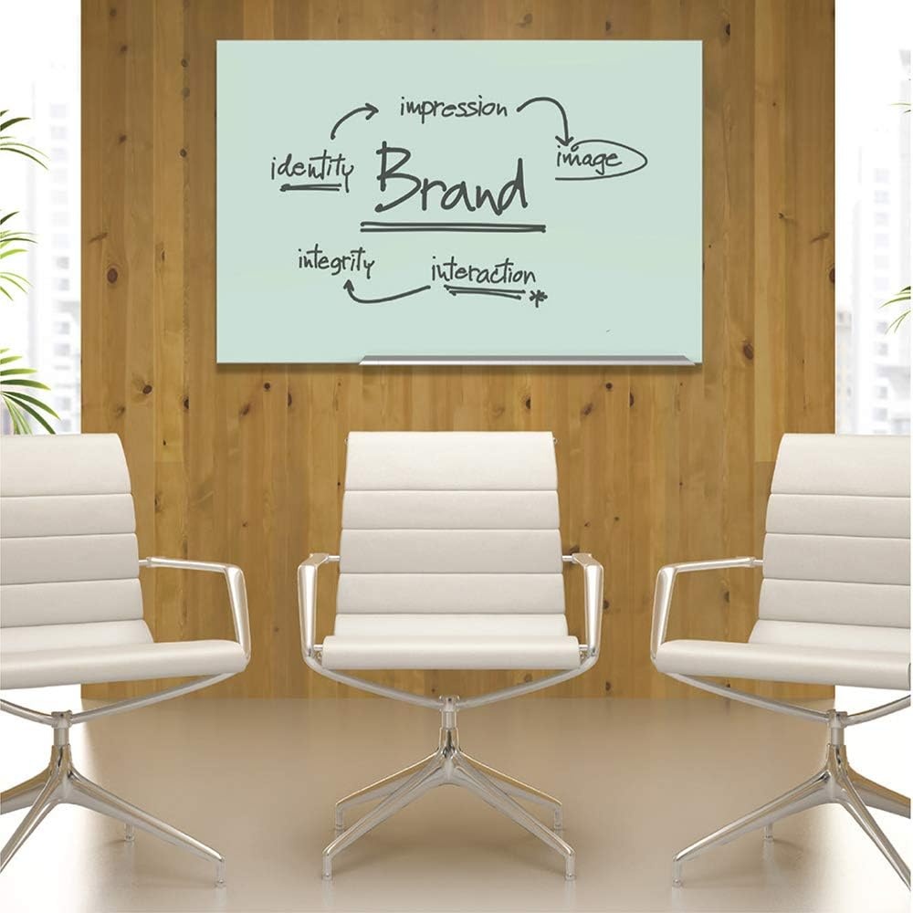 image:imageQuartet Glass Whiteboard Magnetic Dry Erase White Board 50 x 28 Wide Format Aluminum Frame Element G5028E28W x 50H