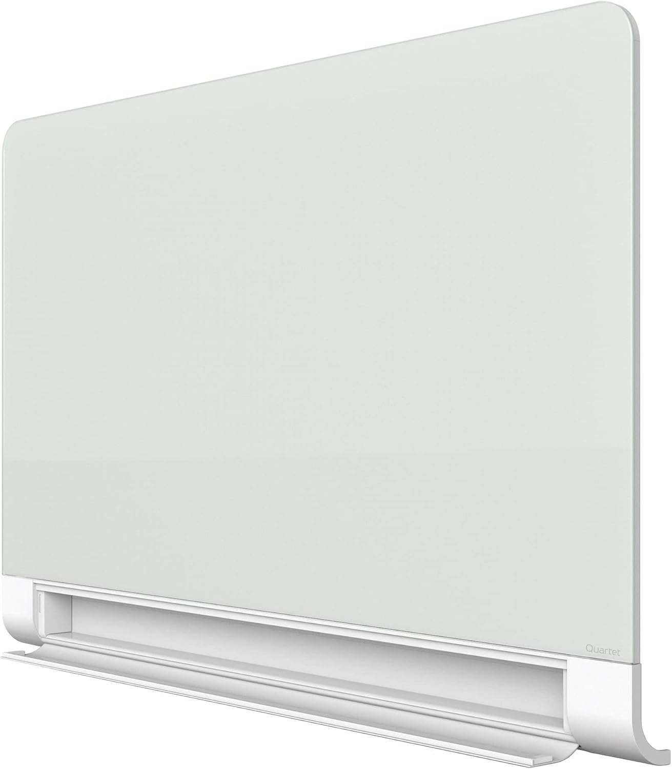 image:imageQuartet Glass Whiteboard Magnetic Dry Erase White Board 50 x 28 Wide Format with Invisible Mount Black Aluminum Frame Evoque G5028BAHidden Tray