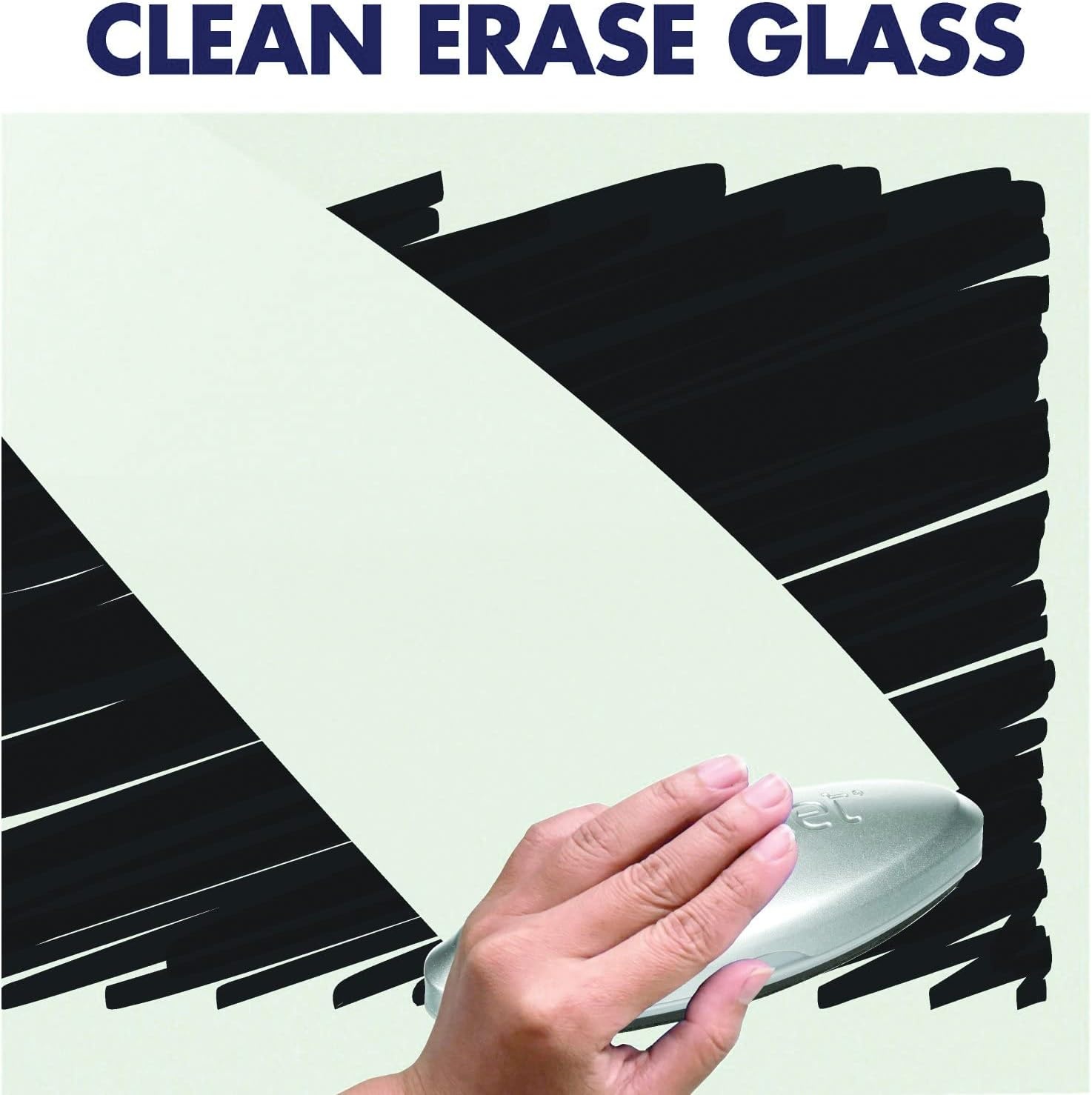 image:imageQuartet Glass Whiteboard Magnetic Dry Erase White Board 50 x 28 Wide Format with Invisible Mount Black Aluminum Frame Evoque G5028BALayered Look