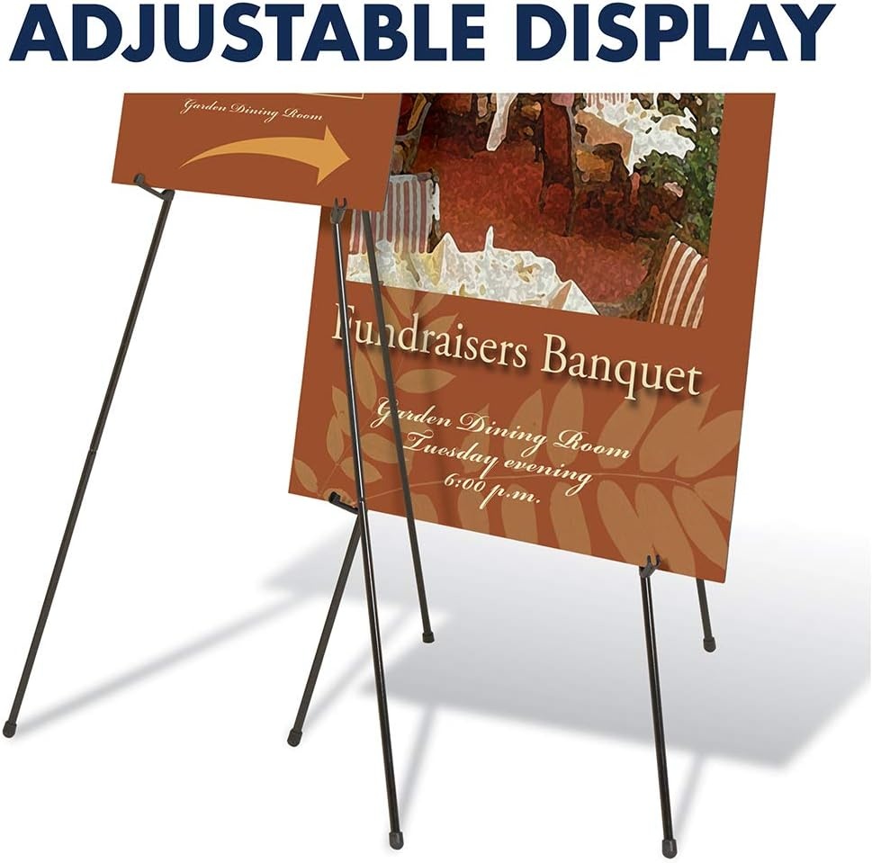 image:imageQuartet Instant Easel 64 Stand Supports 10 lbs HeavyDuty Tripod Base Powder Coated Steel Material Collapsible Black 27EHeavy Duty