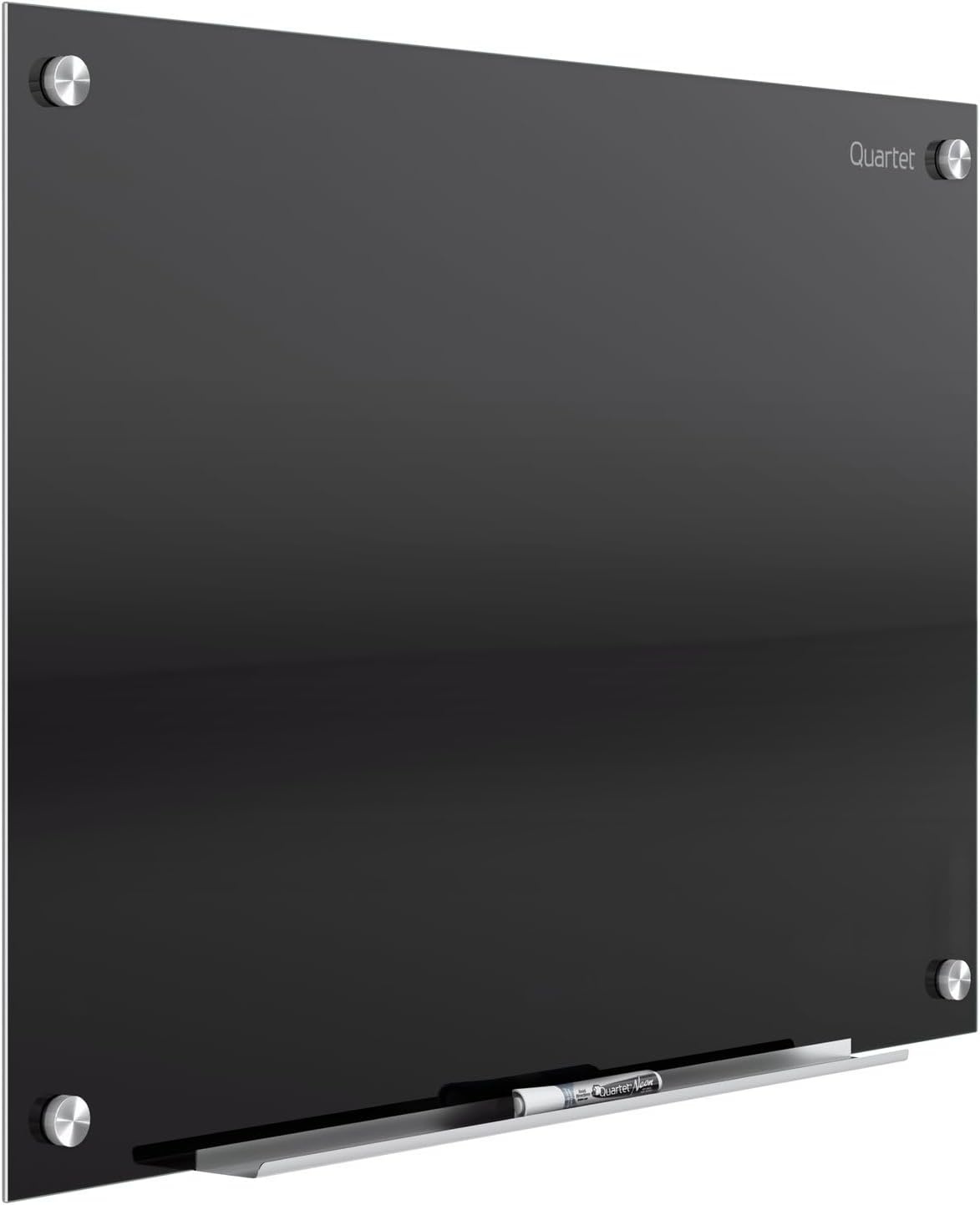 image:imageQuartet Magnetic Dry Erase Board 72 x 48 Glass Whiteboard for Wall Infinity Black G7248B24W x 18H