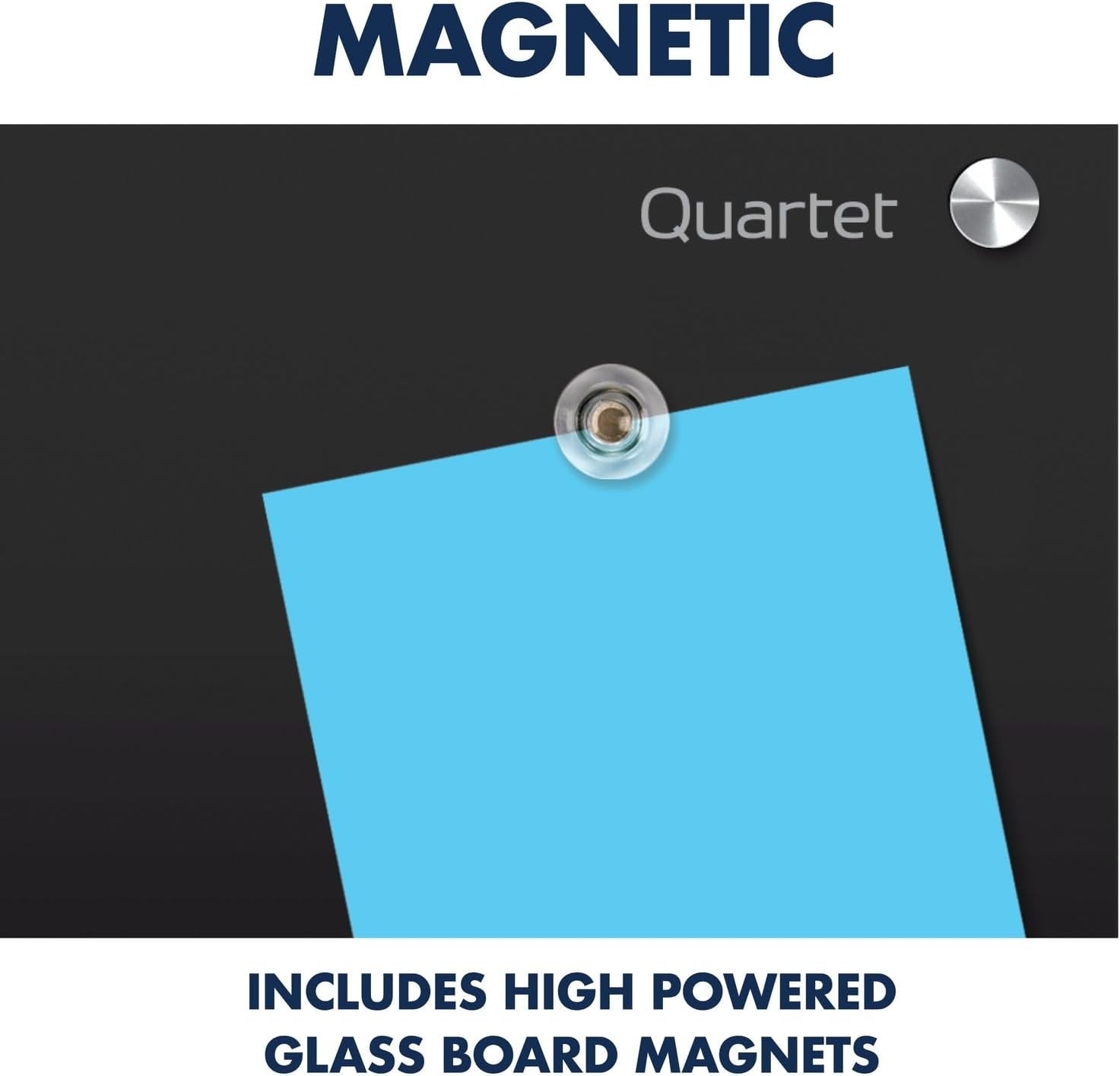 image:imageQuartet Magnetic Dry Erase Board 72 x 48 Glass Whiteboard for Wall Infinity Black G7248B72W x 48H