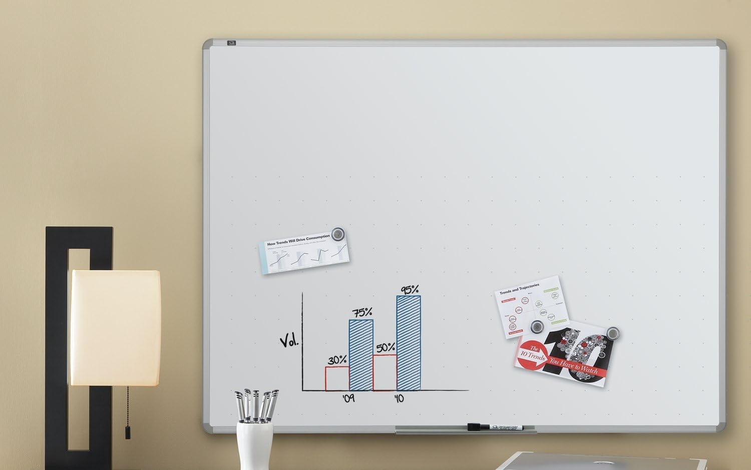 image:imageQuartet Magnetic DryErase Board 3 x 4 Feet Euro Style Aluminum Frame 25742
