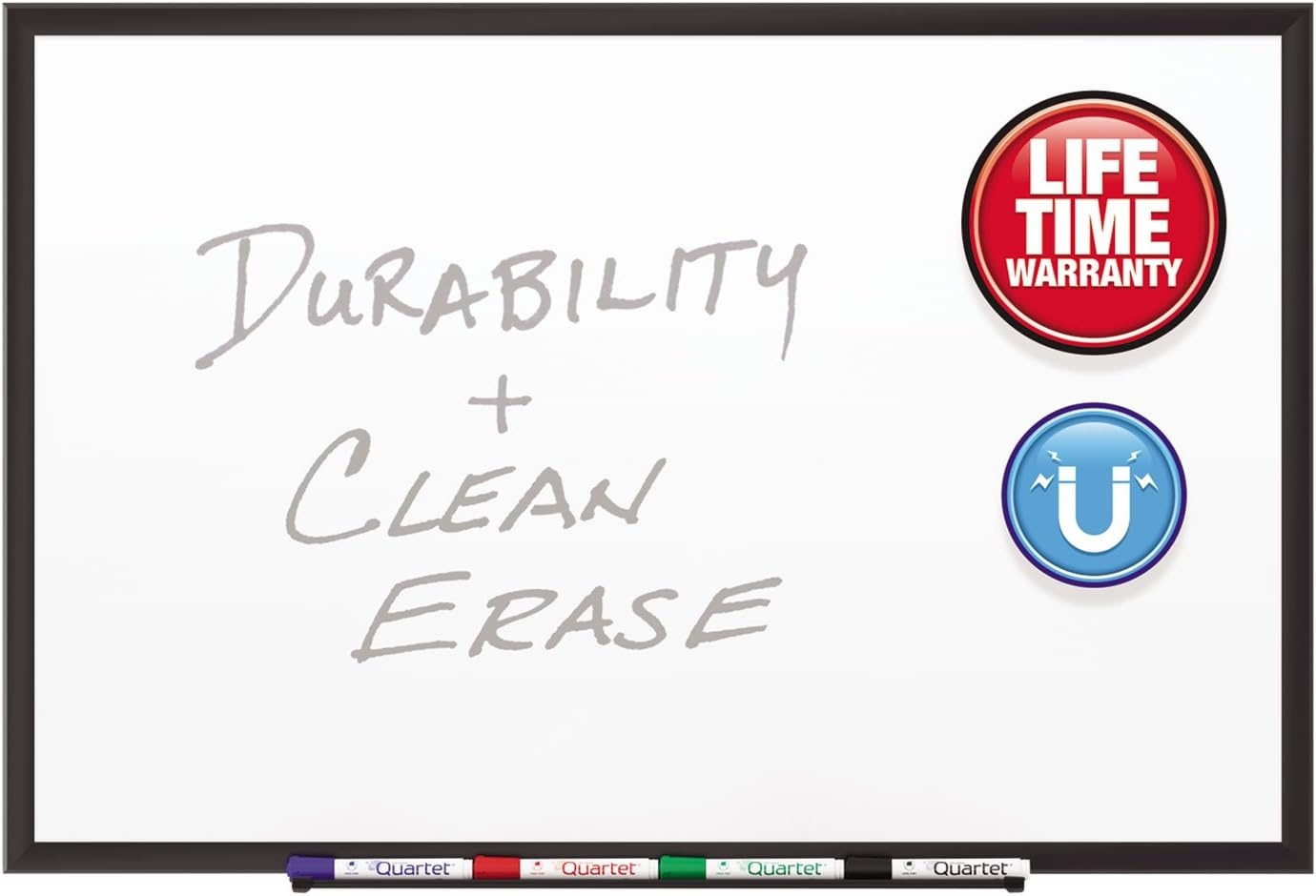 image:imageQuartet Magnetic Porcelain Whiteboard 5 x 3 White Board Premium Duramax Black Aluminum Frame 2545BBlack
