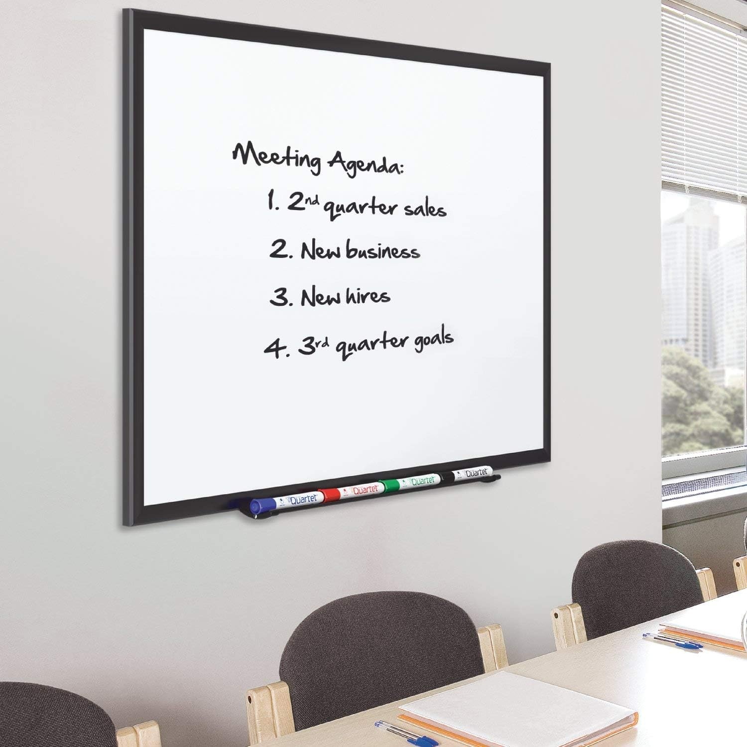 image:imageQuartet Magnetic Porcelain Whiteboard 5 x 3 White Board Premium Duramax Black Aluminum Frame 2545BBlack