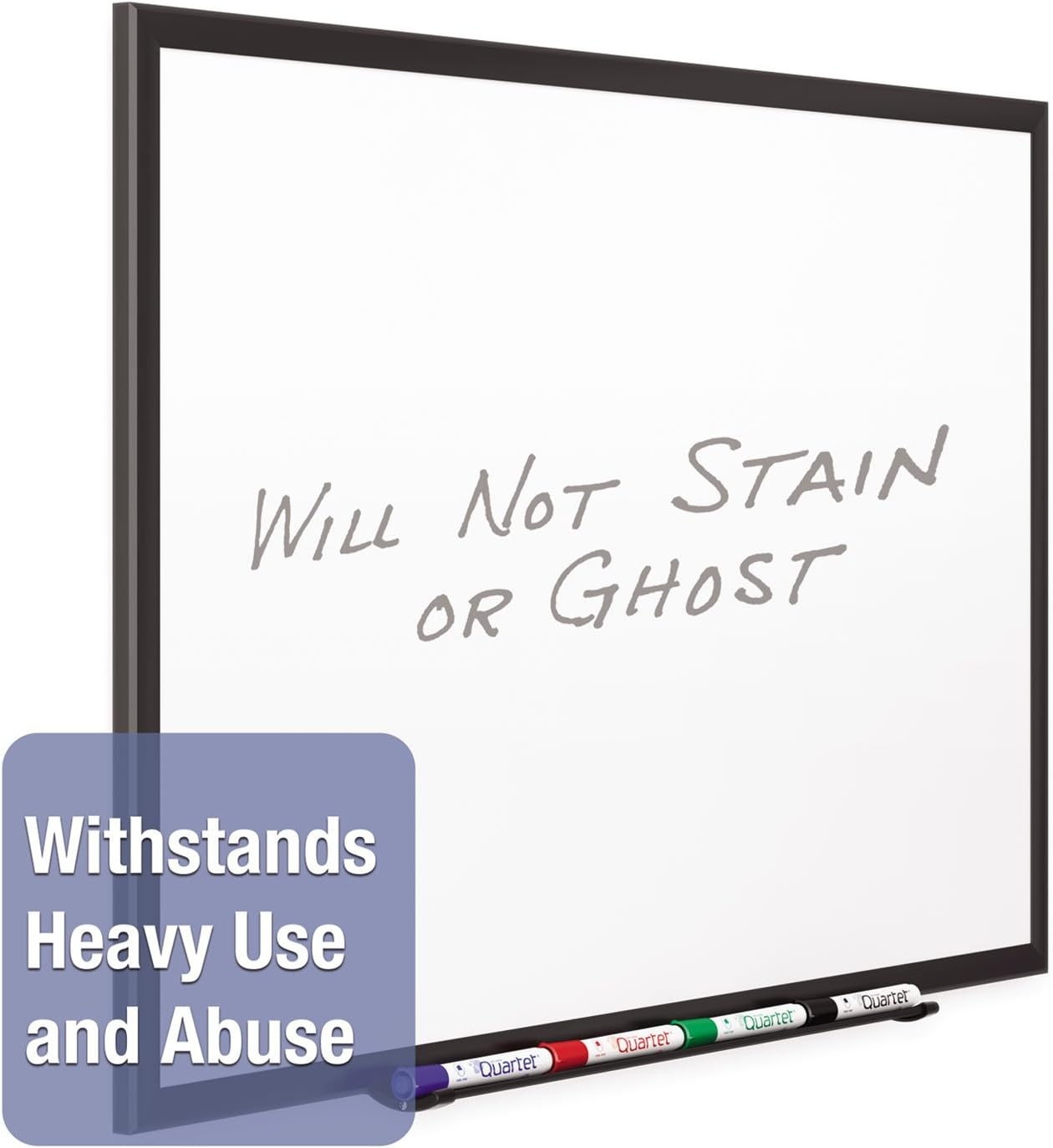 image:imageQuartet Magnetic Porcelain Whiteboard 5 x 3 White Board Premium Duramax Black Aluminum Frame 2545BBlack
