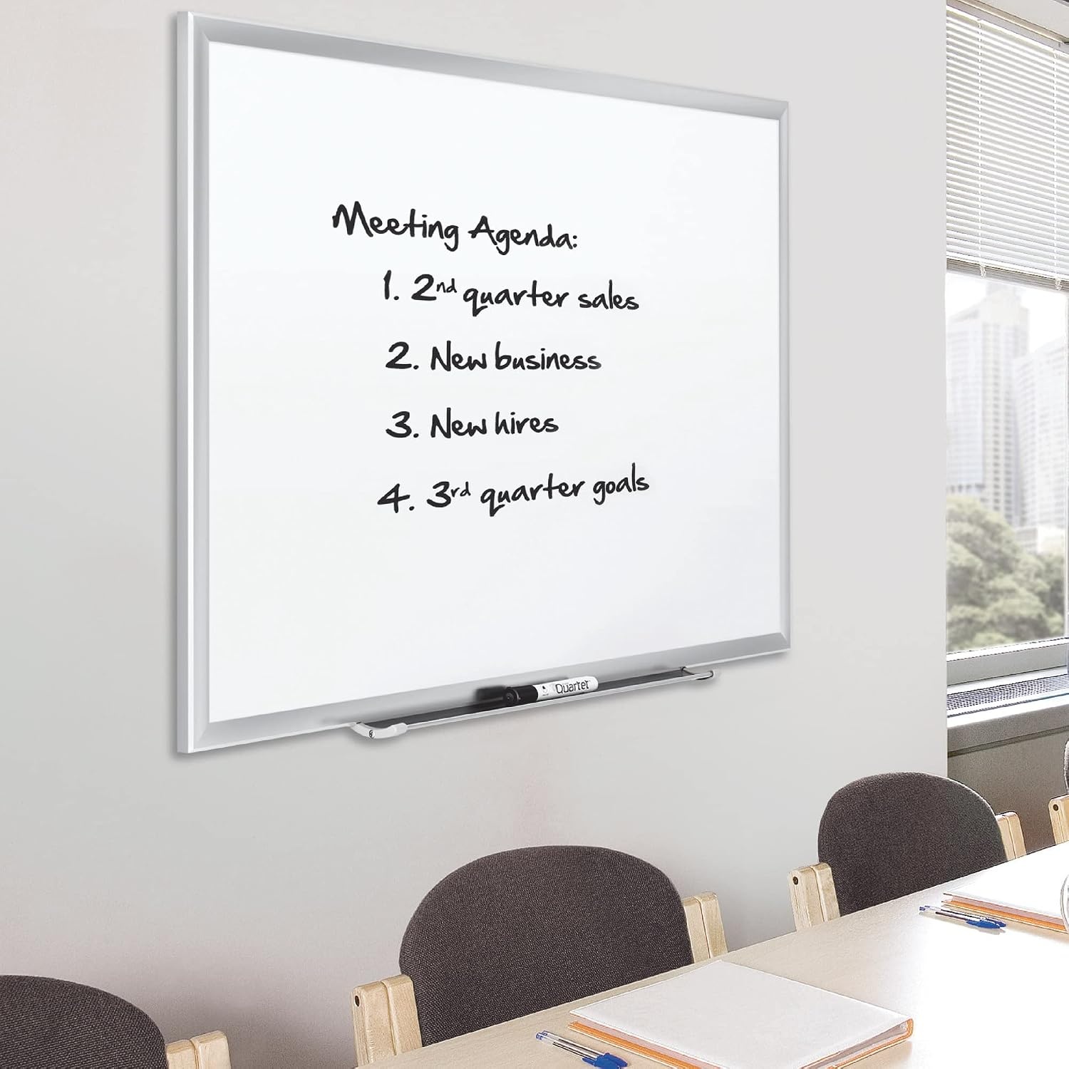 image:imageQuartet Magnetic Porcelain Whiteboard 5 x 3 White Board Premium Duramax Black Aluminum Frame 2545BSilver