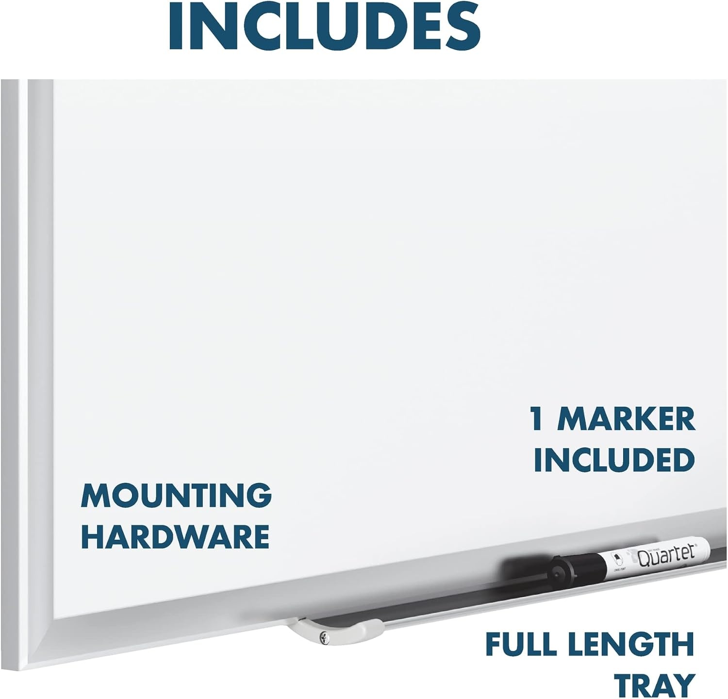 image:imageQuartet Magnetic Porcelain Whiteboard 5 x 3 White Board Premium Duramax Black Aluminum Frame 2545BSilver