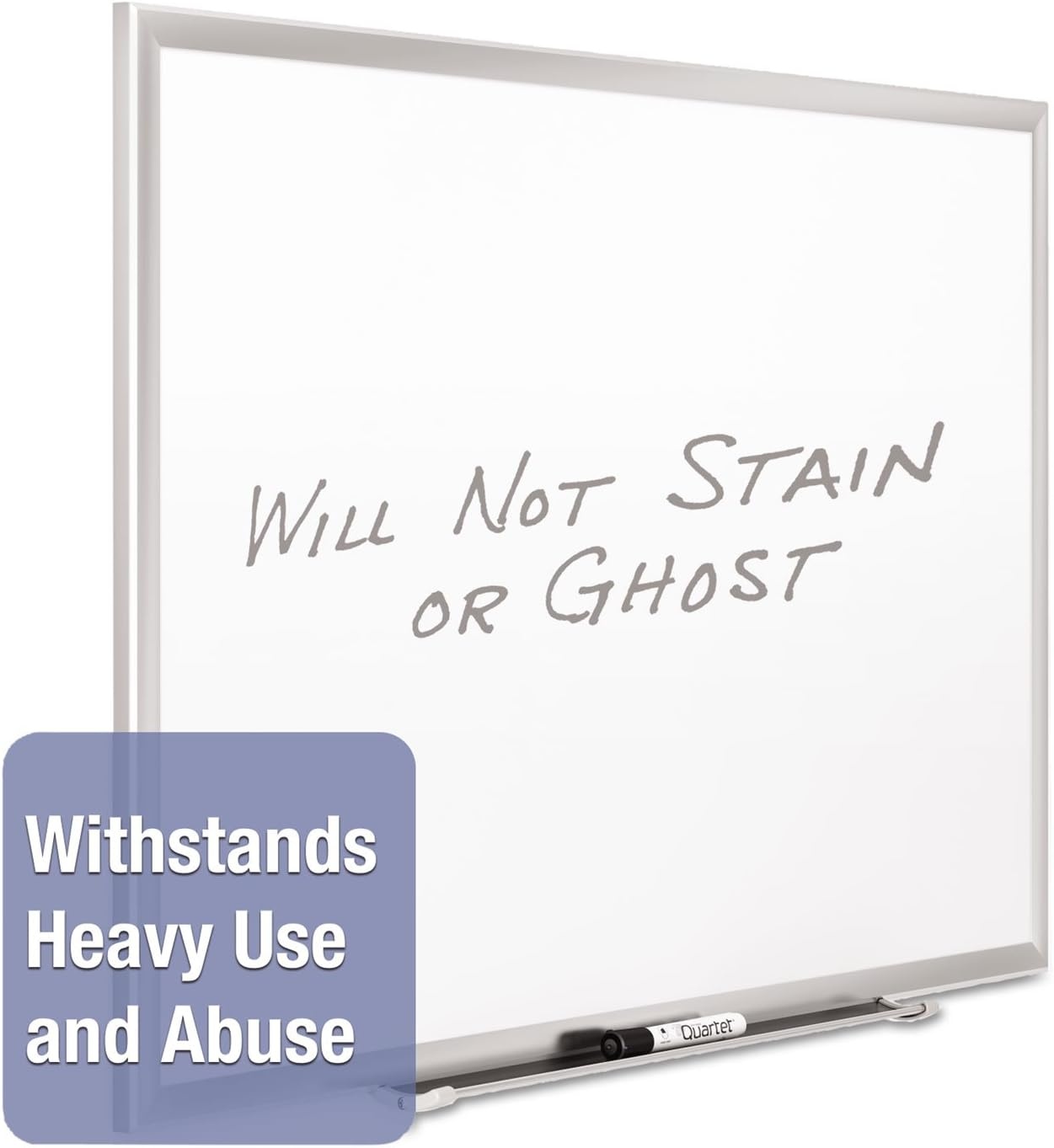image:imageQuartet Magnetic Porcelain Whiteboard 5 x 3 White Board Premium Duramax Black Aluminum Frame 2545BSilver