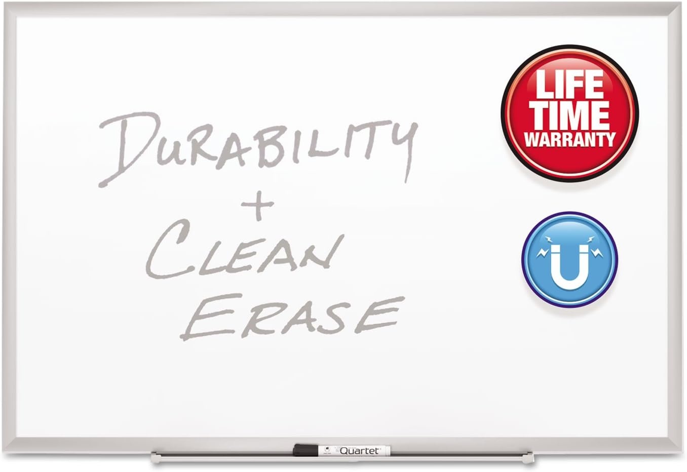image:imageQuartet Magnetic Porcelain Whiteboard 5 x 3 White Board Premium Duramax Black Aluminum Frame 2545BSilver