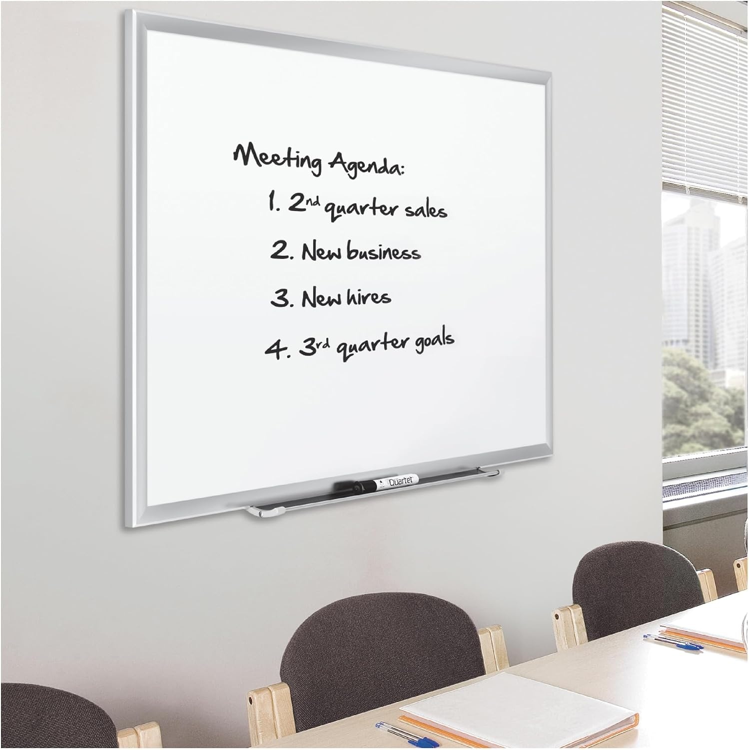 image:imageQuartet Magnetic Porcelain Whiteboard 5 x 3 White Board Premium Duramax Black Aluminum Frame 2545BSilver