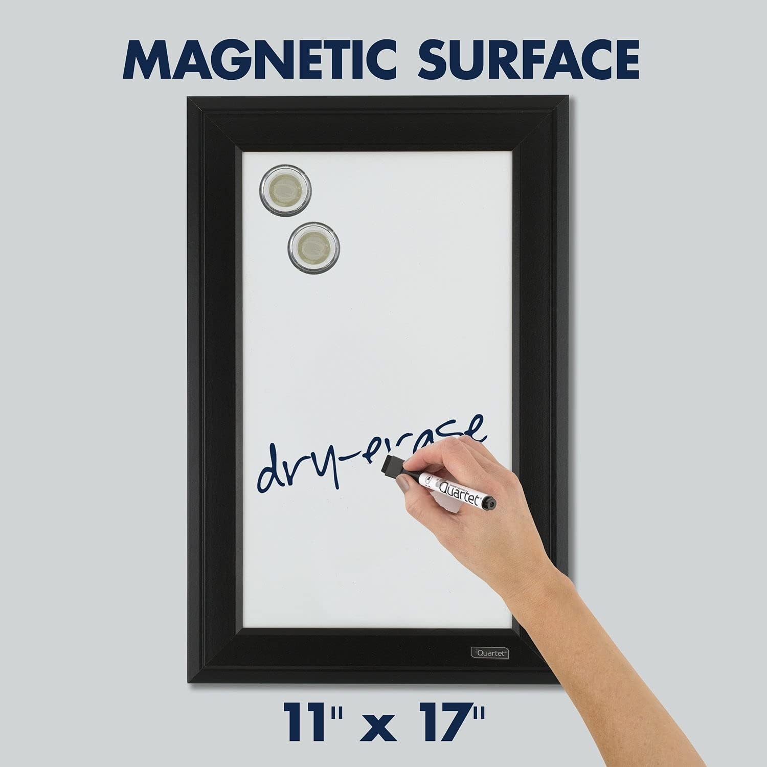 image:imageQuartet Magnetic Whiteboard 11 x 17 Small White Board for Wall Dry Erase Board for Kids Perfect for Home Office amp Home School Supplies Dry Erase Marker Magnets Black Frame 7928011W x 17H