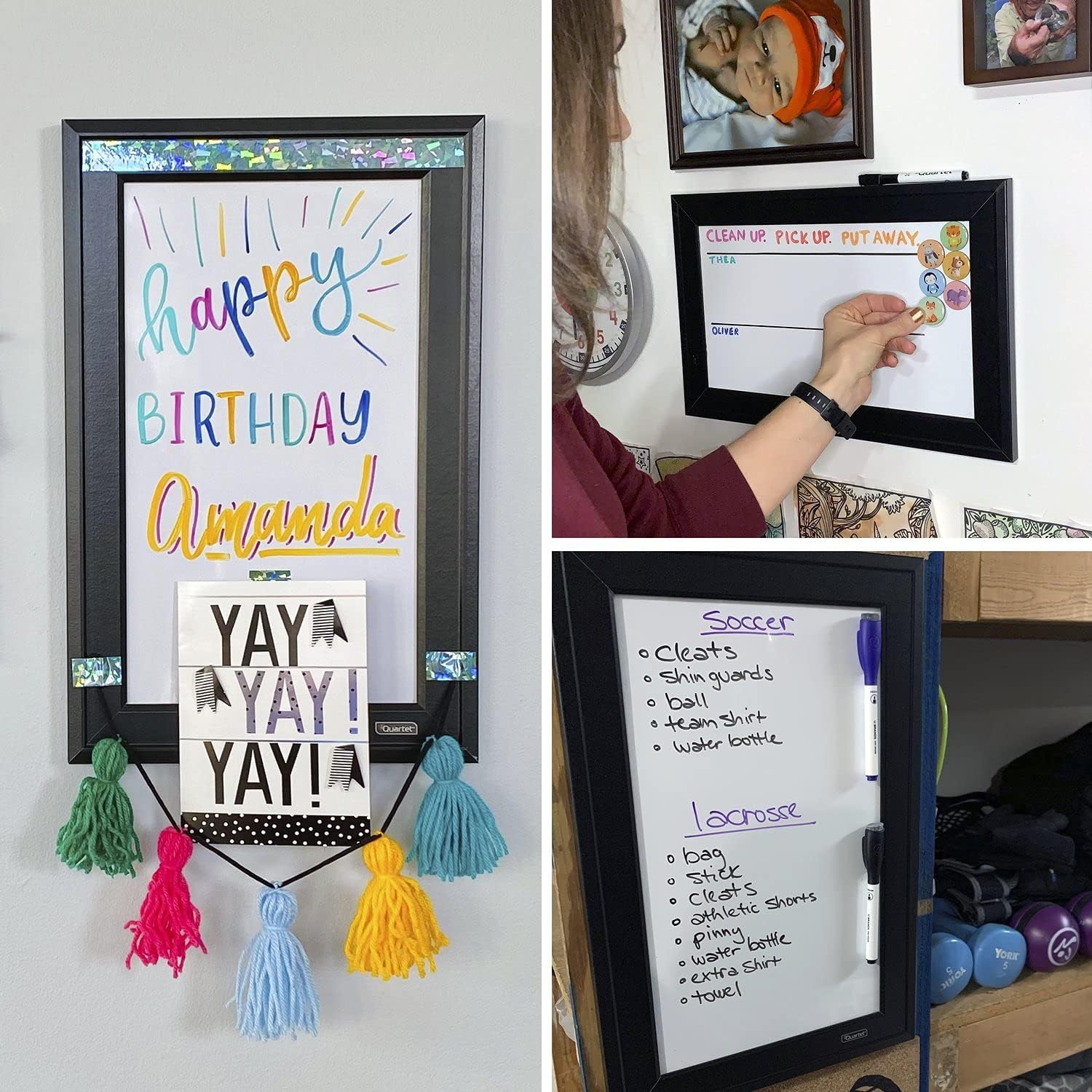 image:imageQuartet Magnetic Whiteboard 11 x 17 Small White Board for Wall Dry Erase Board for Kids Perfect for Home Office amp Home School Supplies Dry Erase Marker Magnets Black Frame 7928011W x 17H