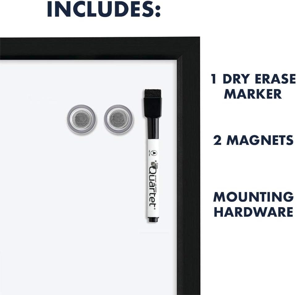image:imageQuartet Magnetic Whiteboard 17 x 23 inches White Board Dry Erase Board Black Frame MWDW1723MBKBlack Frame