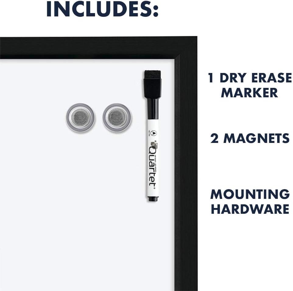 image:imageQuartet Magnetic Whiteboard 17 x 23 inches White Board Dry Erase Board Black Frame MWDW1723MBKBlack Frame