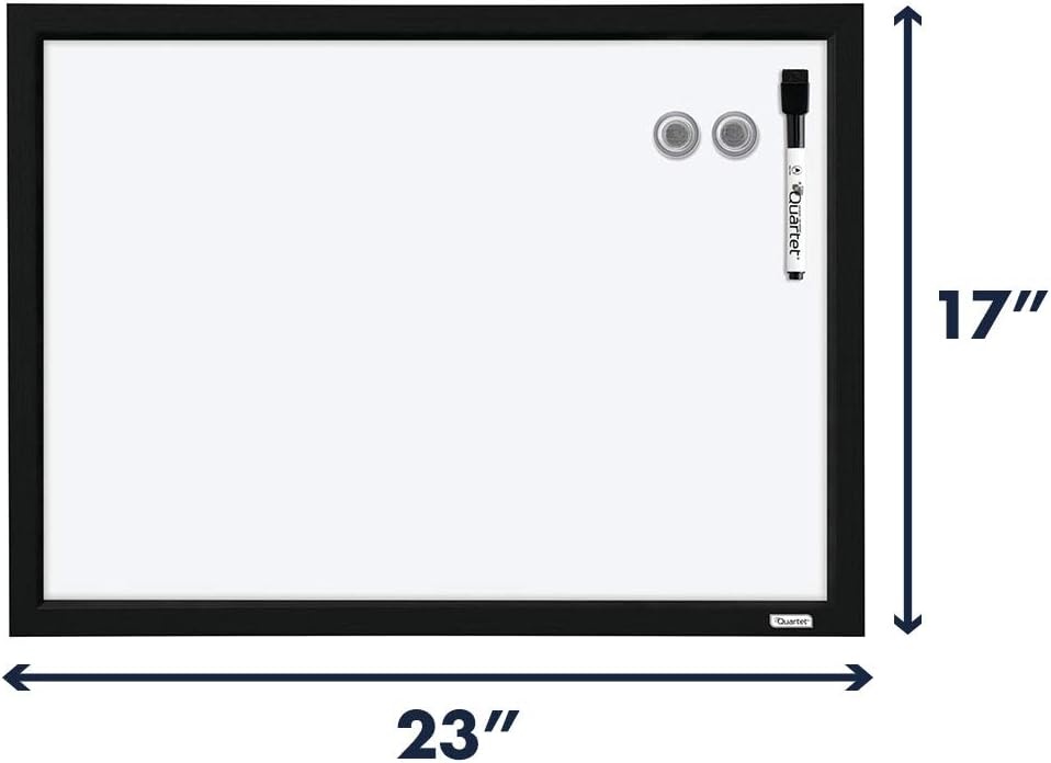 image:imageQuartet Magnetic Whiteboard 17 x 23 inches White Board Dry Erase Board Black Frame MWDW1723MBKBlack Frame