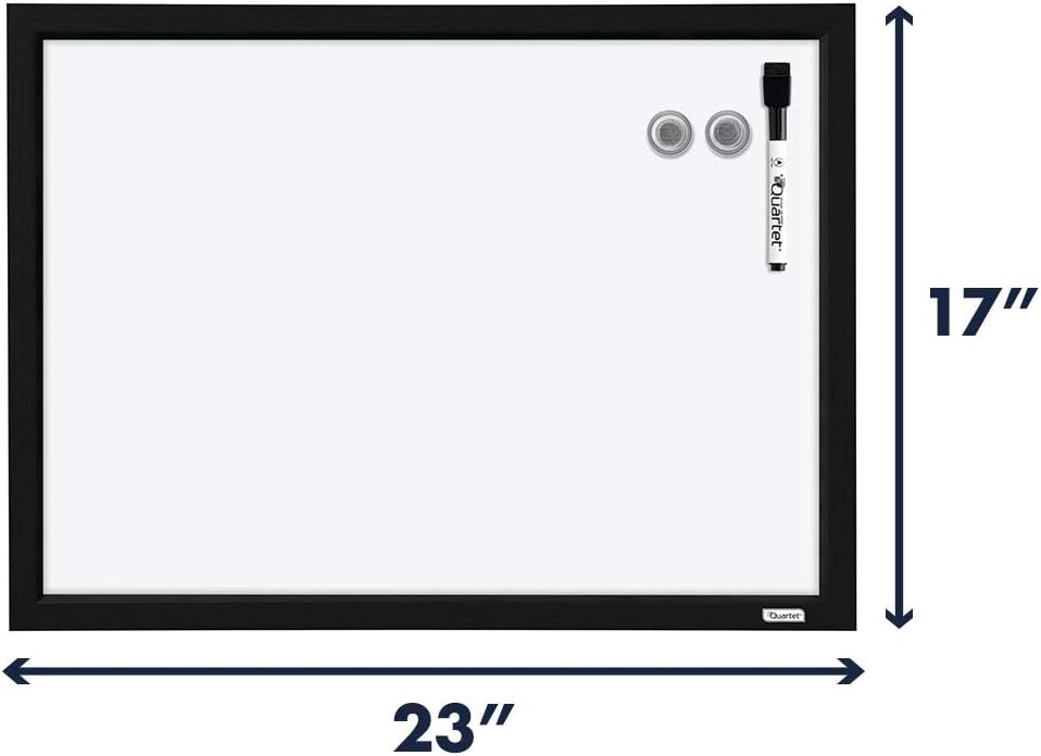 image:imageQuartet Magnetic Whiteboard 17 x 23 inches White Board Dry Erase Board Black Frame MWDW1723MBKBlack Frame