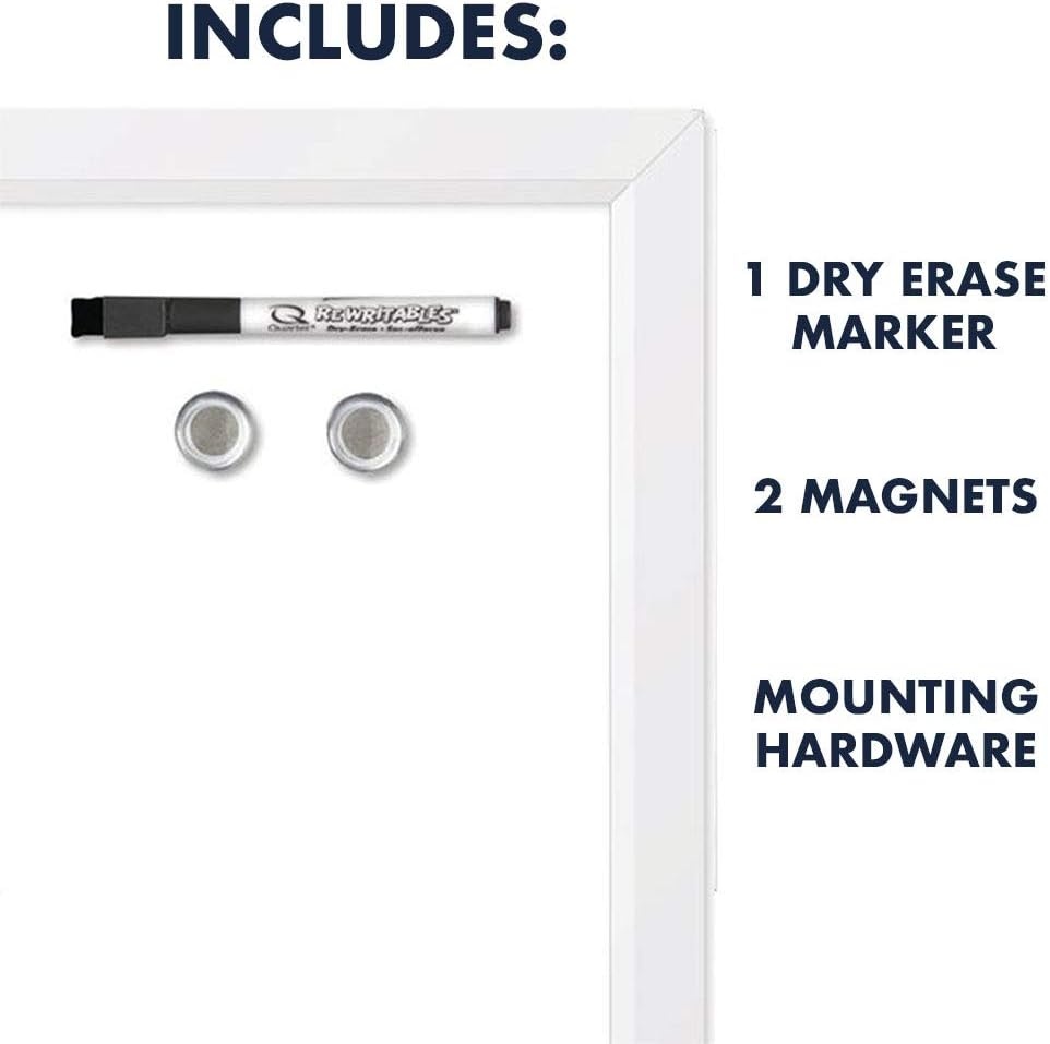 image:imageQuartet Magnetic Whiteboard 17 x 23 inches White Board Dry Erase Board Black Frame MWDW1723MBKWhite Frame