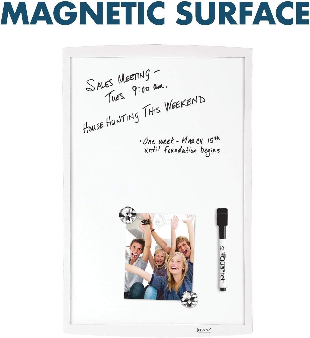 image:imageQuartet Magnetic Whiteboard 812 x 11 White Board for Wall Dry Erase Board for Kids Perfect for Home Office amp Home School Supplies 1 Dry Erase Marker 2 Magnets Black Frame MHOW8511BKWhite