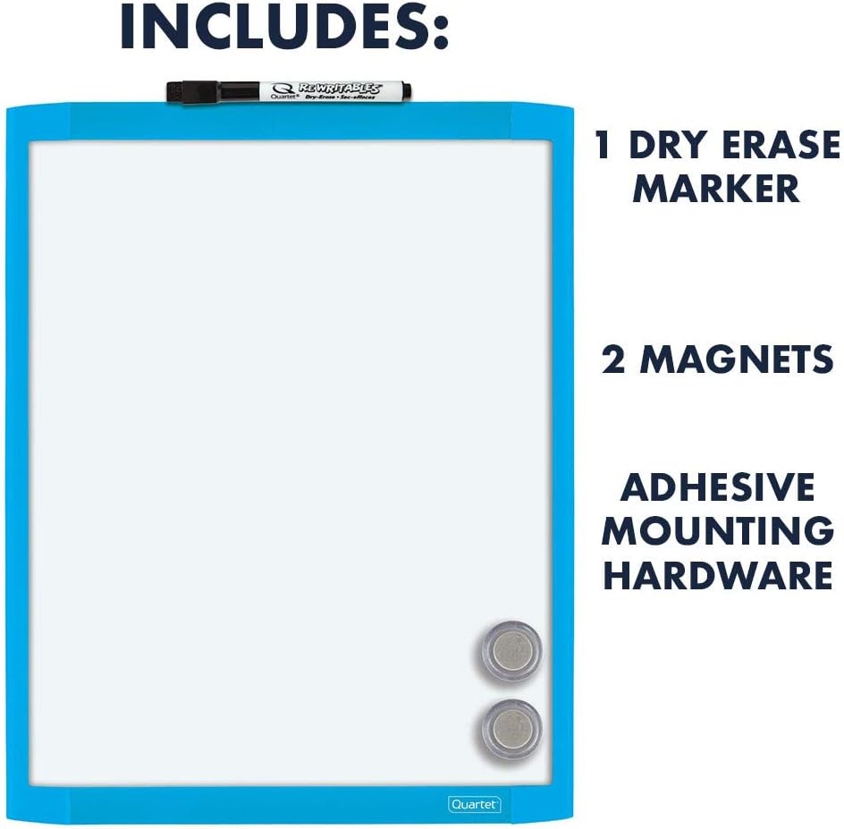 image:imageQuartet Magnetic Whiteboard 812 x 11 White Board for Wall Dry Erase Board for Kids Perfect for Home Office amp Home School Supplies 1 Dry Erase Marker 2 Magnets Black Frame MHOW8511BKBlue