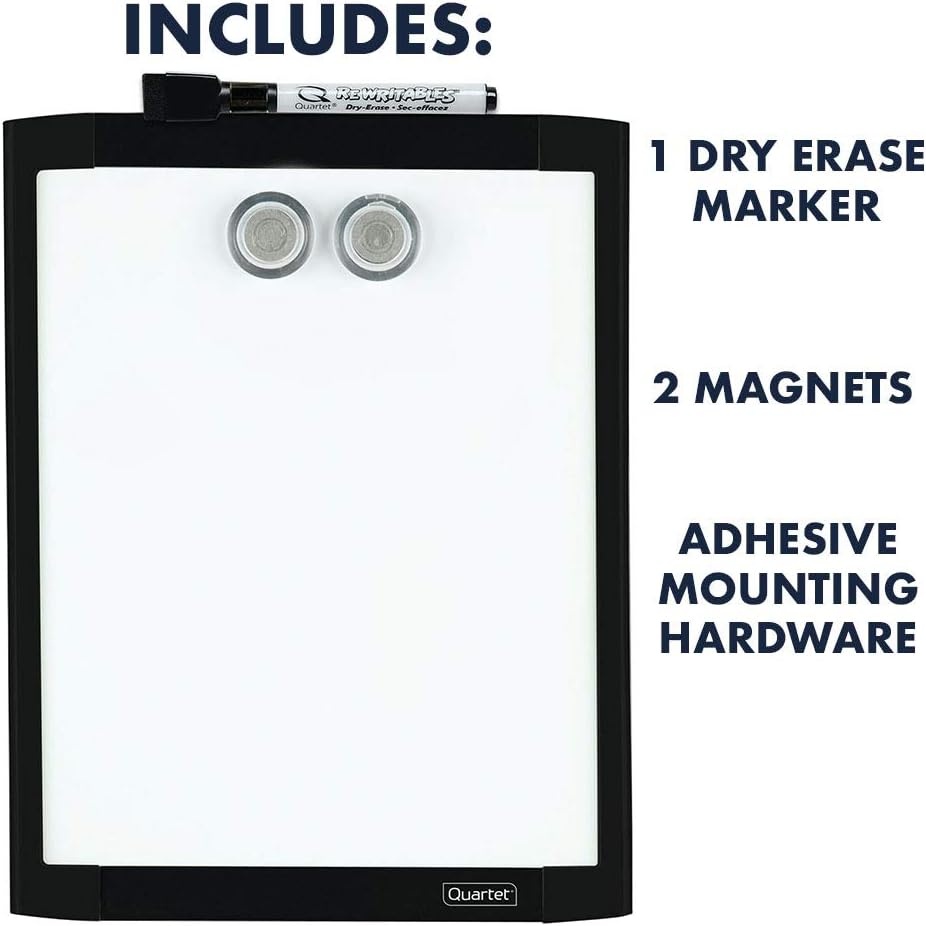 image:imageQuartet Magnetic Whiteboard 812 x 11 White Board for Wall Dry Erase Board for Kids Perfect for Home Office amp Home School Supplies 1 Dry Erase Marker 2 Magnets Black Frame MHOW8511BKBlack