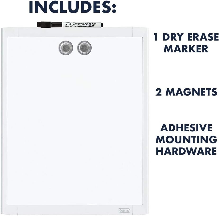 image:imageQuartet Magnetic Whiteboard 812 x 11 White Board for Wall Dry Erase Board for Kids Perfect for Home Office amp Home School Supplies 1 Dry Erase Marker 2 Magnets Black Frame MHOW8511BKWhite
