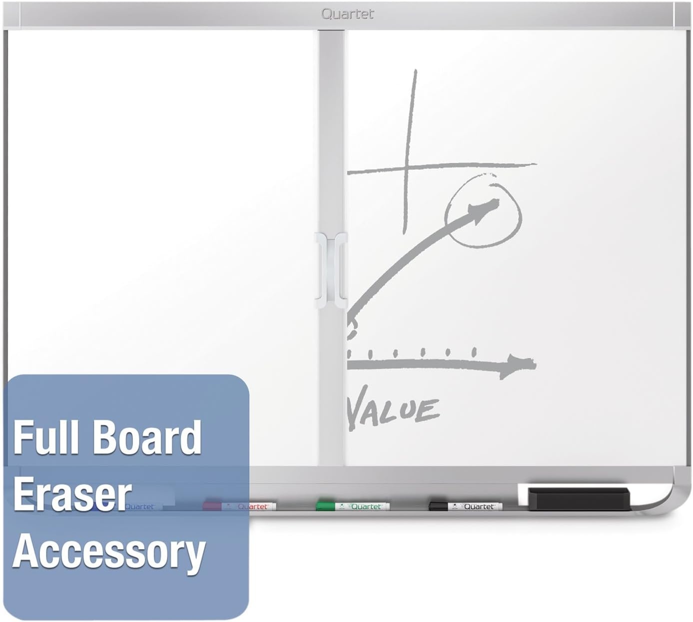 image:imageQuartet Magnetic Whiteboard Porcelain White Board Dry Erase Board 8 x 4 Aluminum Frame Prestige 2 Duramax P558AP2Aluminum