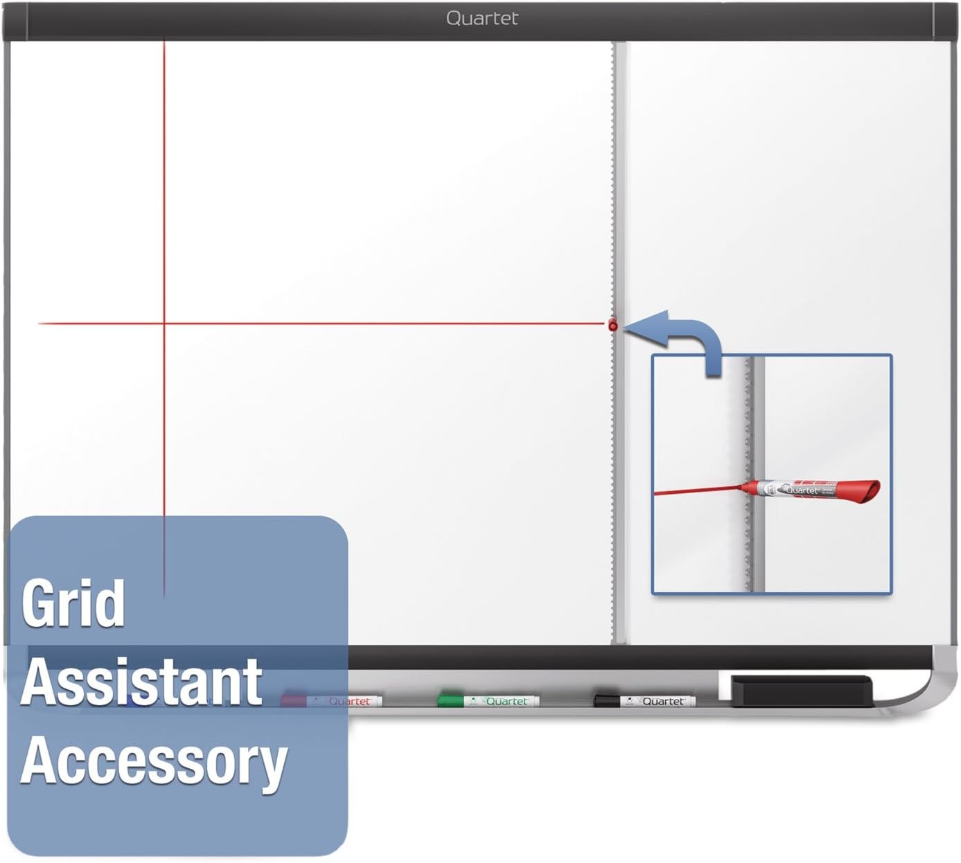 image:imageQuartet Magnetic Whiteboard Porcelain White Board Dry Erase Board 8 x 4 Aluminum Frame Prestige 2 Duramax P558AP2Black