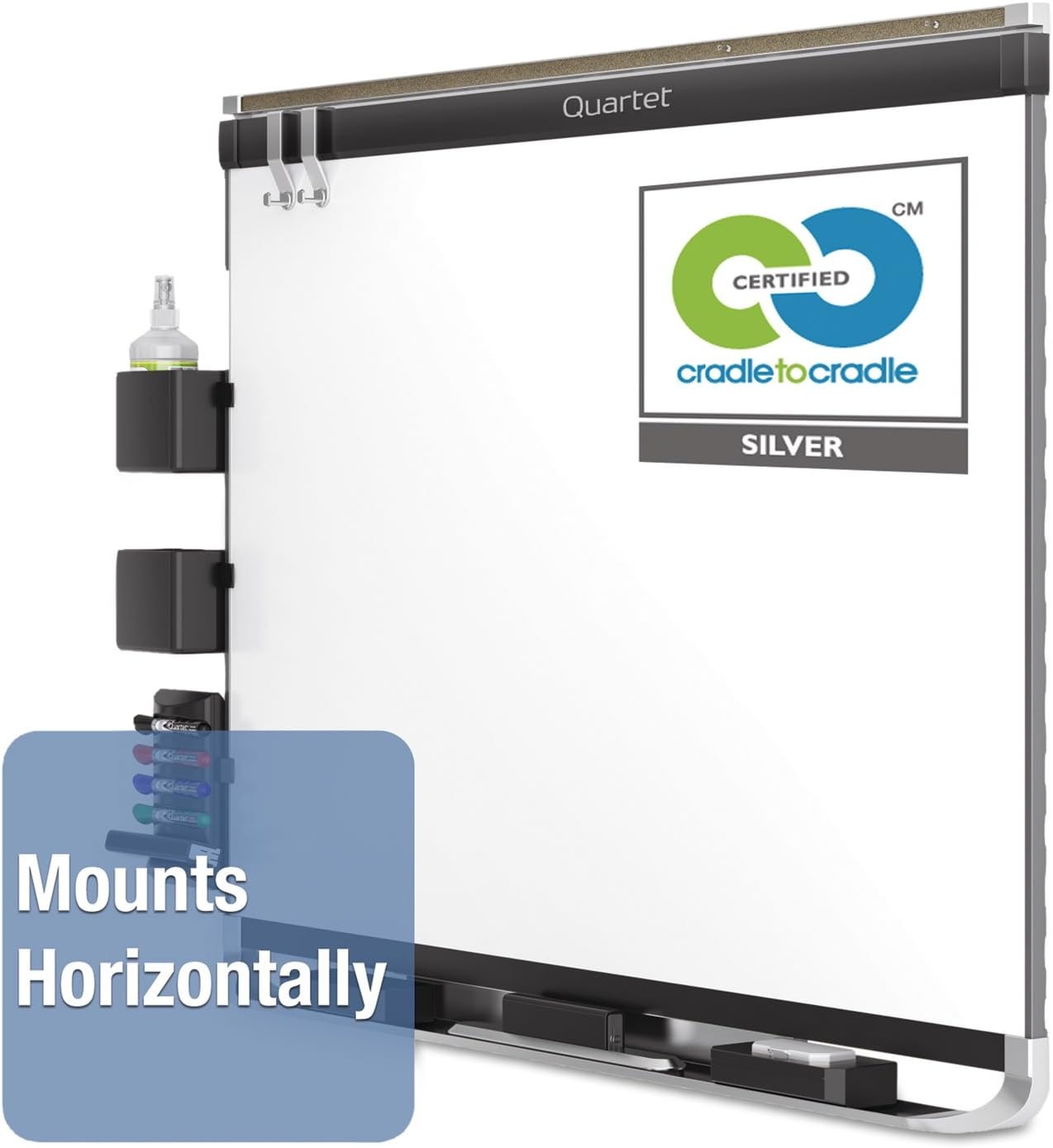 image:imageQuartet Magnetic Whiteboard Porcelain White Board Dry Erase Board 8 x 4 Aluminum Frame Prestige 2 Duramax P558AP2Black