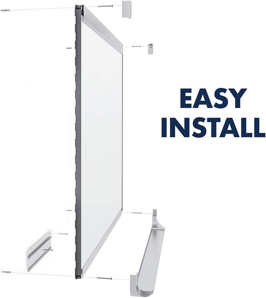 image:imageQuartet Magnetic Whiteboard Porcelain White Board Dry Erase Board 8 x 4 Aluminum Frame Prestige 2 Duramax P558AP2Black