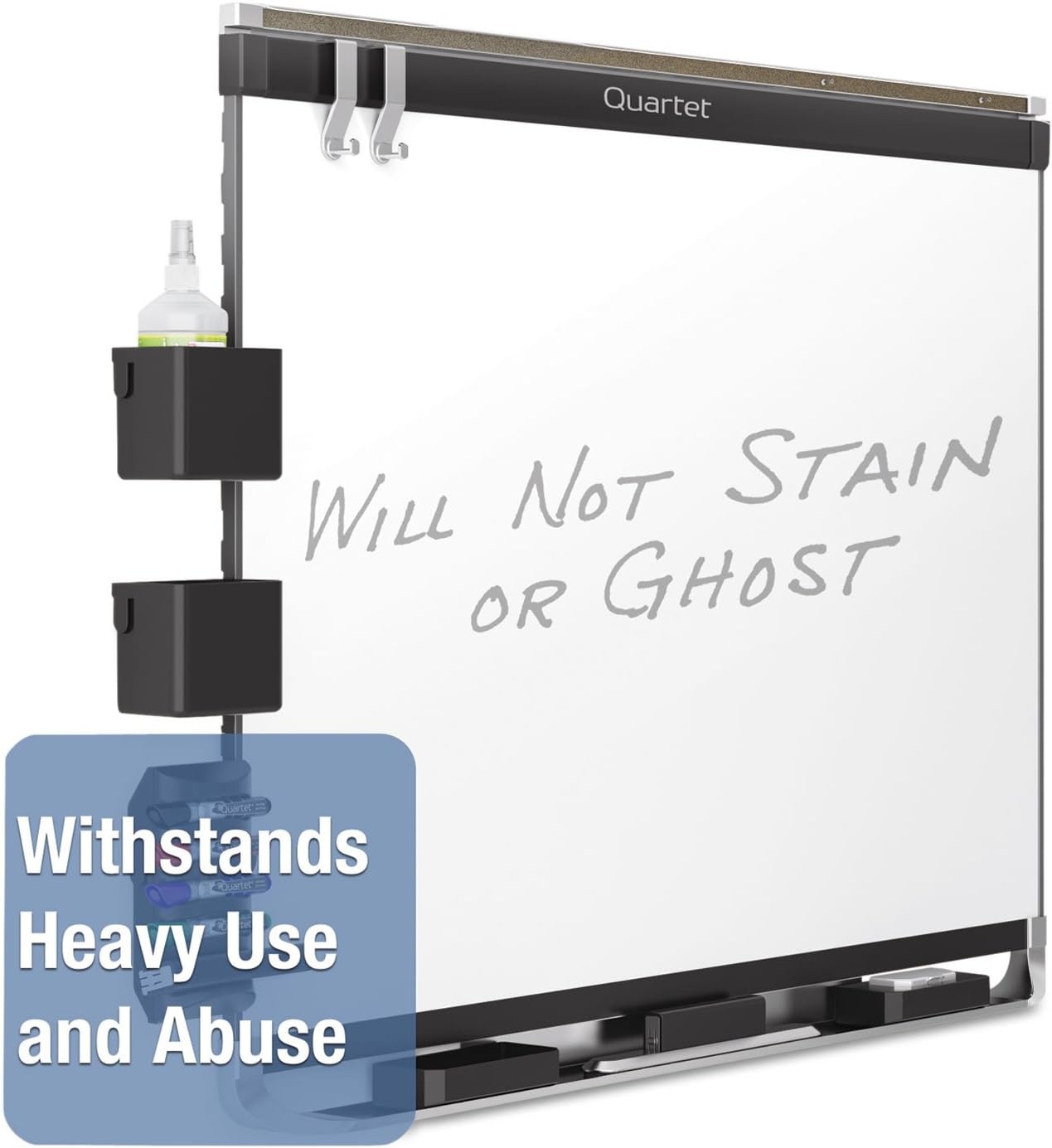 image:imageQuartet Magnetic Whiteboard Porcelain White Board Dry Erase Board 8 x 4 Aluminum Frame Prestige 2 Duramax P558AP2Black