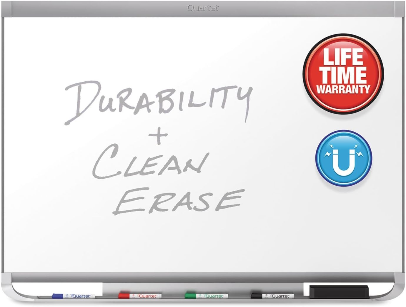 image:imageQuartet Magnetic Whiteboard Porcelain White Board Dry Erase Board 8 x 4 Aluminum Frame Prestige 2 Duramax P558AP2Graphite