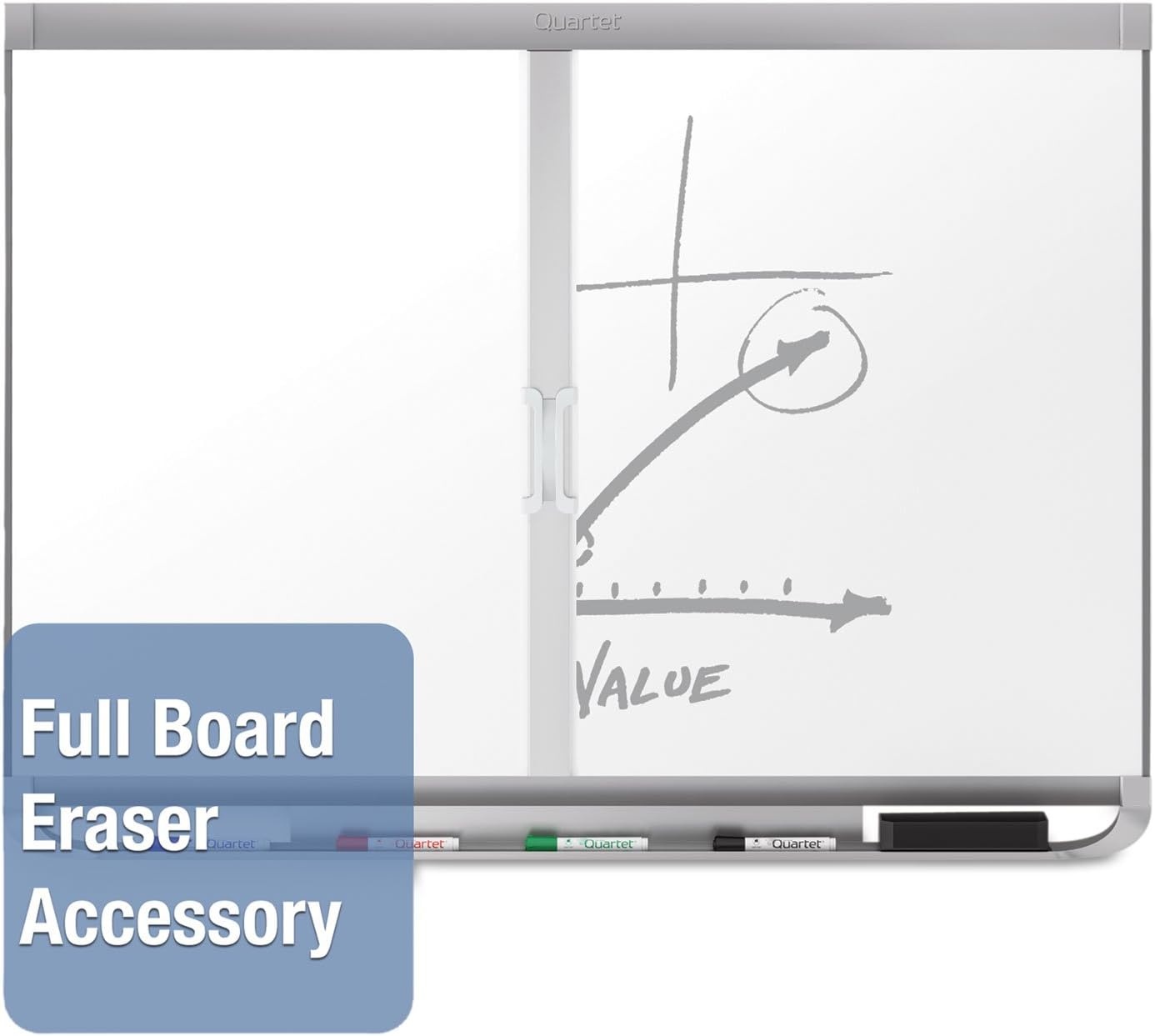image:imageQuartet Magnetic Whiteboard Porcelain White Board Dry Erase Board 8 x 4 Aluminum Frame Prestige 2 Duramax P558AP2Graphite