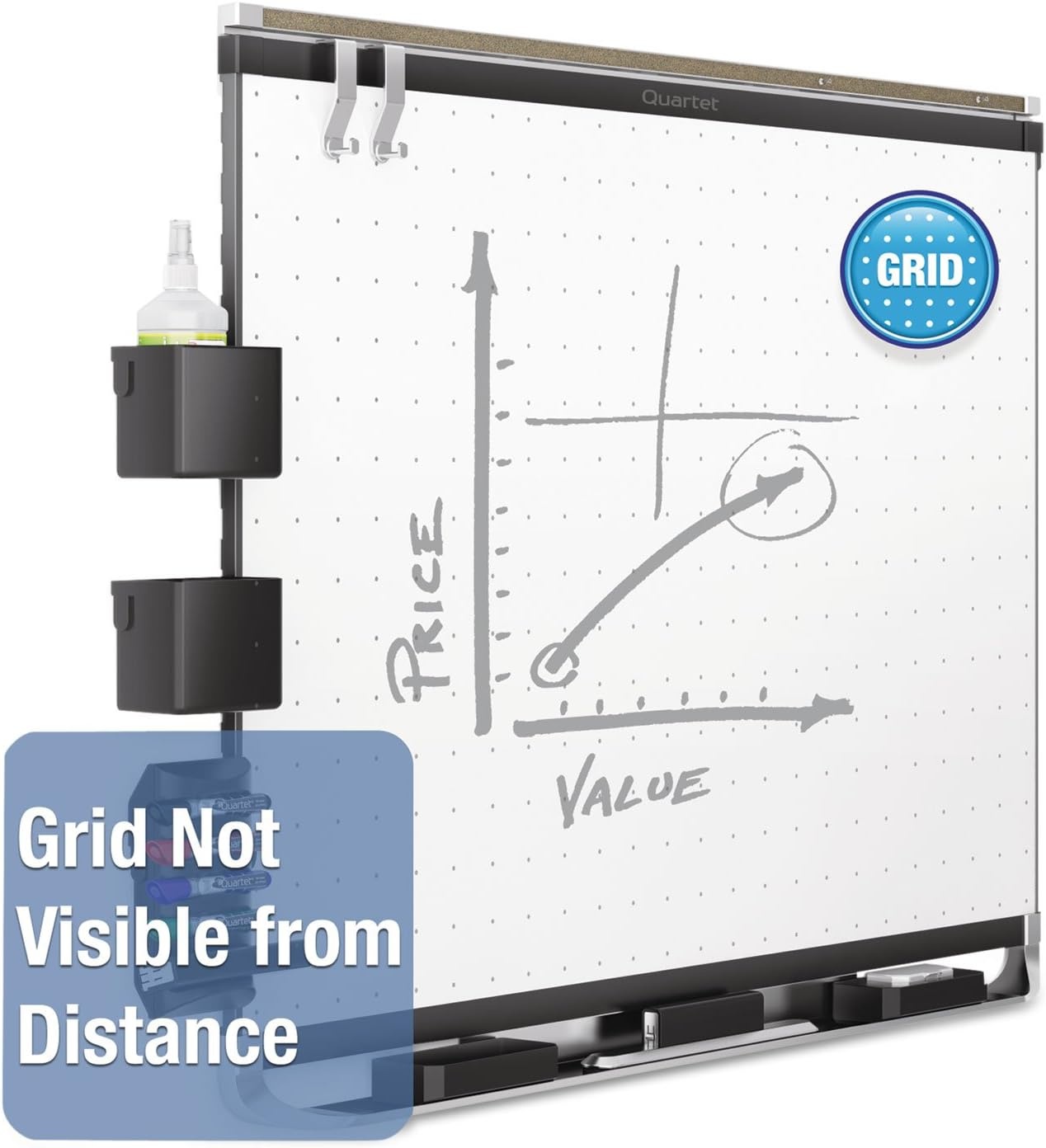 image:imageQuartet Magnetic Whiteboard White Board Dry Erase Board 6 x 4 Black Aluminum Frame Prestige 2 Total Erase TEM547B