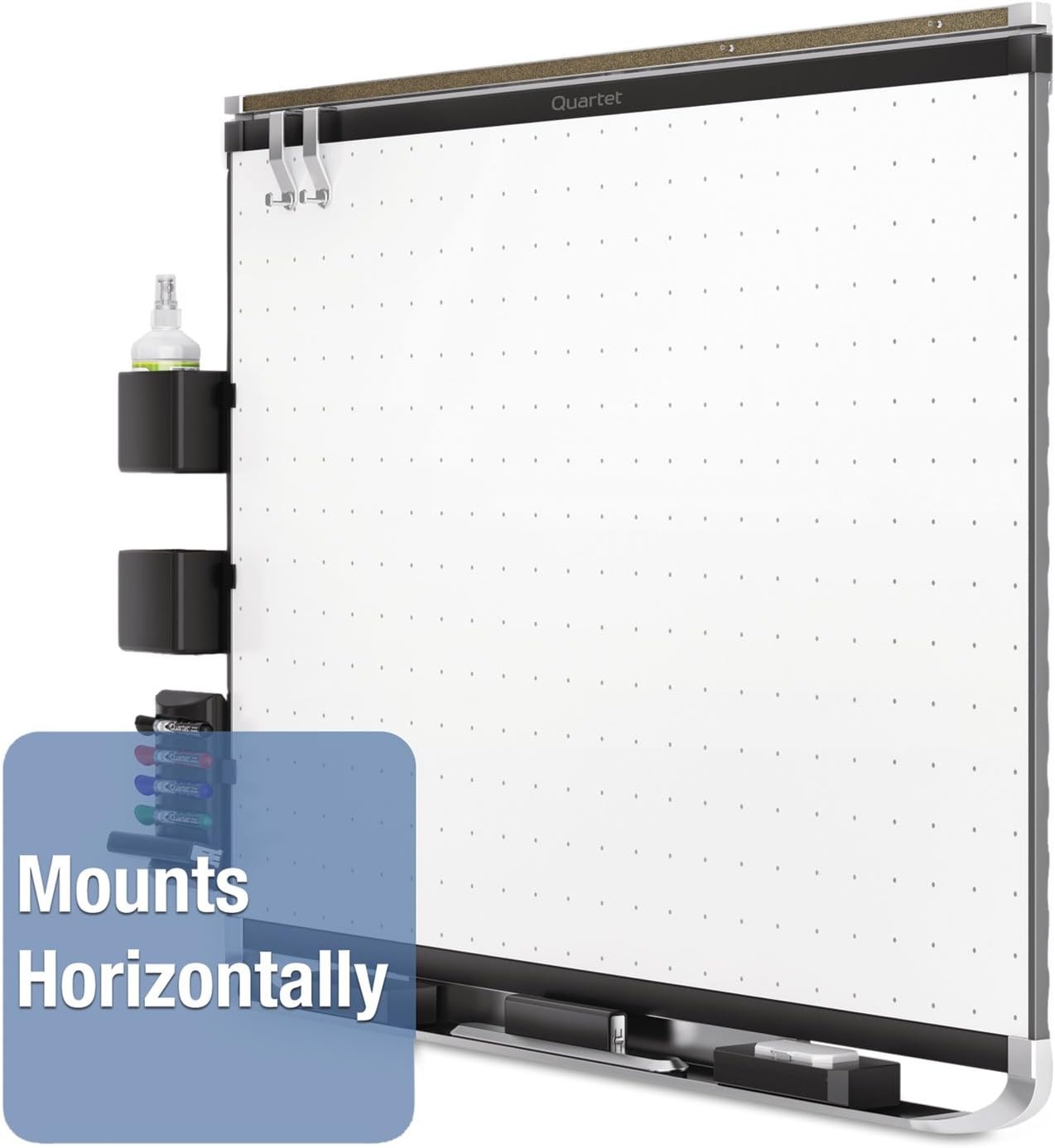 image:imageQuartet Magnetic Whiteboard White Board Dry Erase Board 6 x 4 Black Aluminum Frame Prestige 2 Total Erase TEM547B