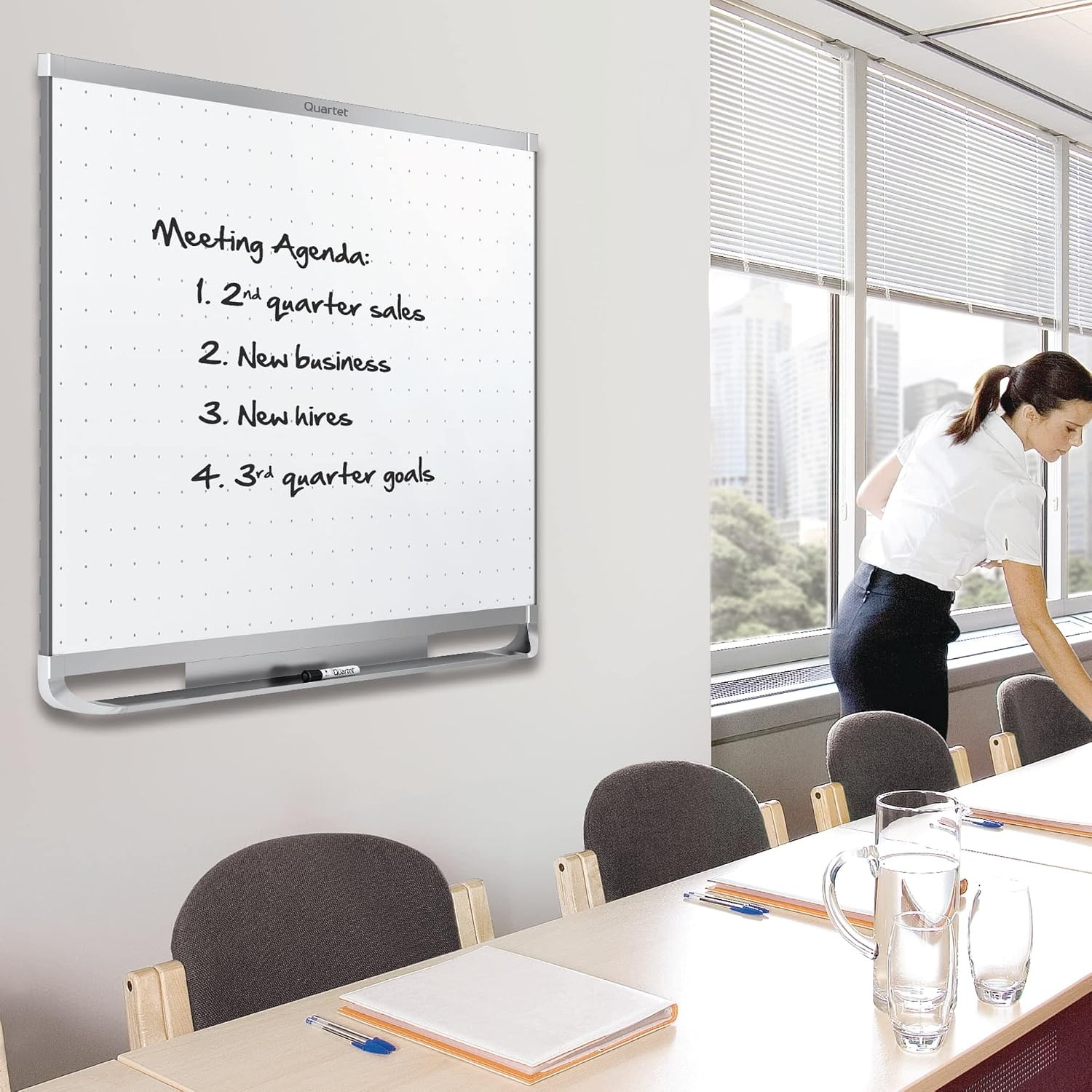 image:imageQuartet Magnetic Whiteboard White Board Dry Erase Board 8 x 4 Graphite Finish Frame Prestige 2 Total Erase TEM548GBlack