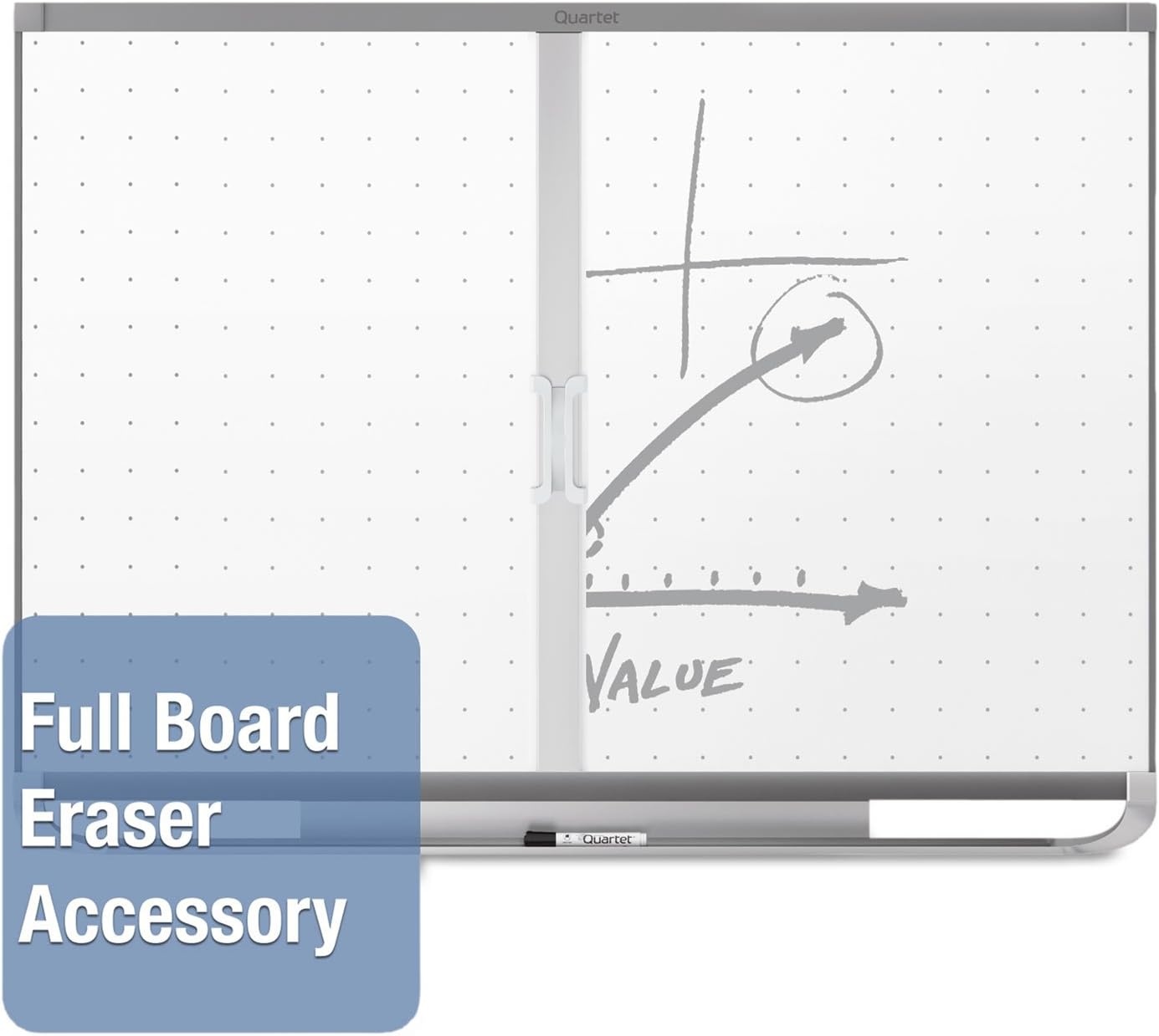 image:imageQuartet Magnetic Whiteboard White Board Dry Erase Board 8 x 4 Graphite Finish Frame Prestige 2 Total Erase TEM548GBlack