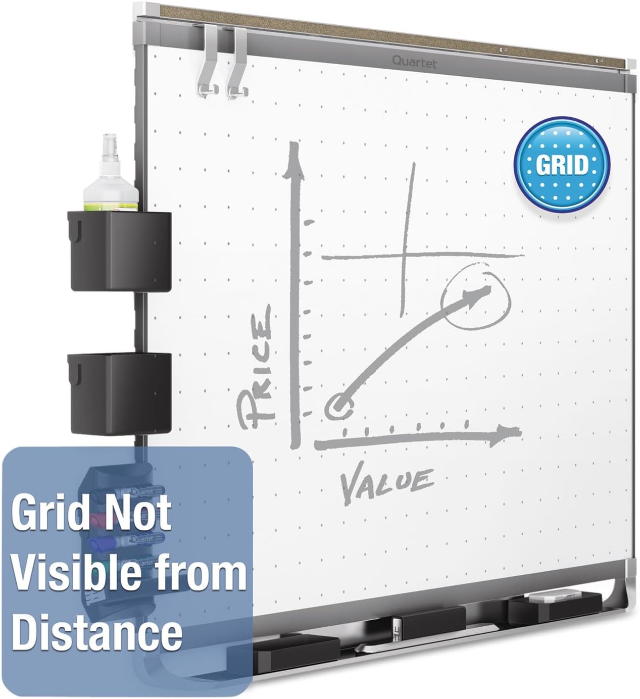 image:imageQuartet Magnetic Whiteboard White Board Dry Erase Board 8 x 4 Graphite Finish Frame Prestige 2 Total Erase TEM548GBlack