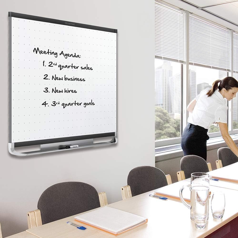 image:imageQuartet Magnetic Whiteboard White Board Dry Erase Board 8 x 4 Graphite Finish Frame Prestige 2 Total Erase TEM548GBlack