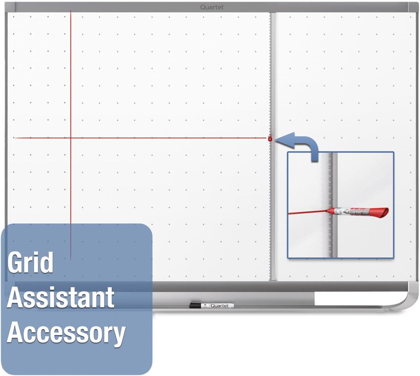 image:imageQuartet Magnetic Whiteboard White Board Dry Erase Board 8 x 4 Graphite Finish Frame Prestige 2 Total Erase TEM548GBlack