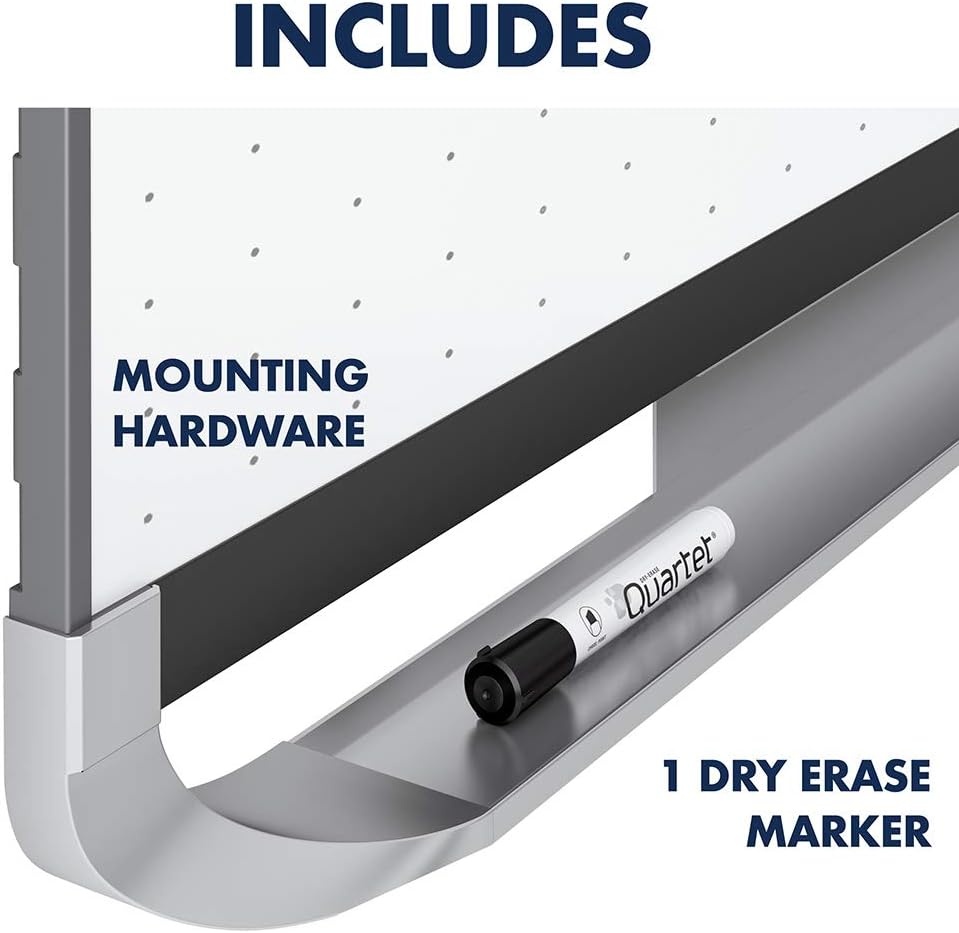 image:imageQuartet Magnetic Whiteboard White Board Dry Erase Board 8 x 4 Graphite Finish Frame Prestige 2 Total Erase TEM548GBlack