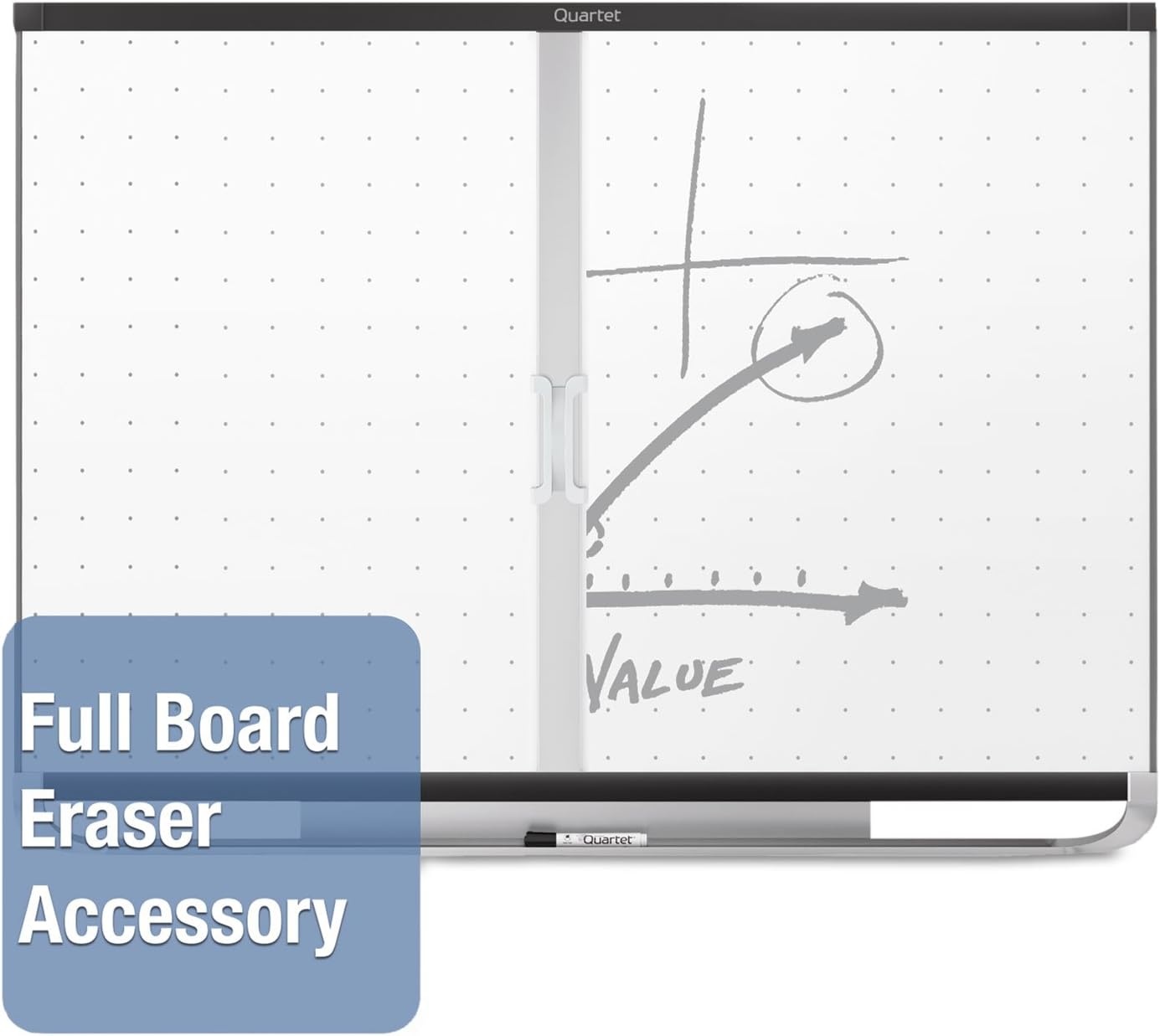 image:imageQuartet Magnetic Whiteboard White Board Dry Erase Board 8 x 4 Graphite Finish Frame Prestige 2 Total Erase TEM548GBlack