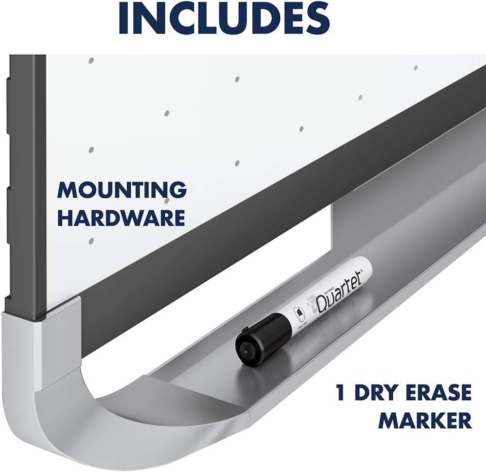 image:imageQuartet Magnetic Whiteboard White Board Dry Erase Board 8 x 4 Graphite Finish Frame Prestige 2 Total Erase TEM548GGraphite