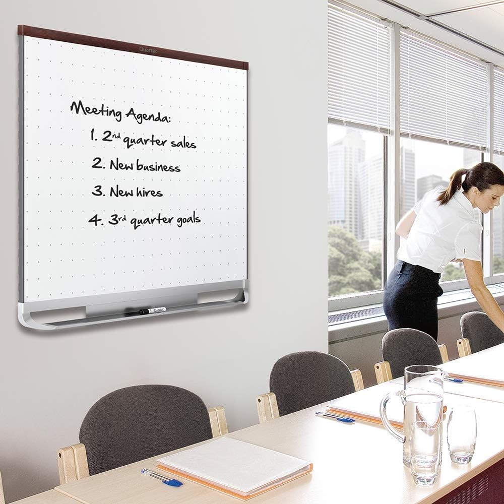 image:imageQuartet Magnetic Whiteboard White Board Dry Erase Board 8 x 4 Graphite Finish Frame Prestige 2 Total Erase TEM548GMahogany